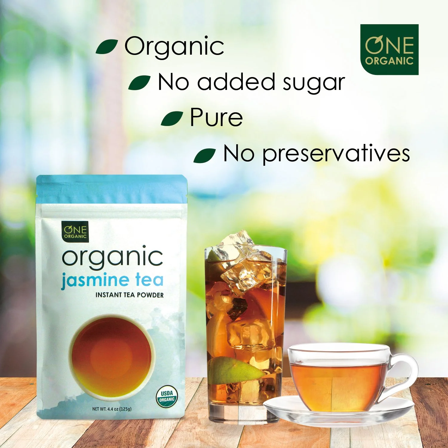 Instant Jasmine Green Tea Premium Organic - 125 grams (4.4 oz) Pouch - Ships Free Within Canada on Orders Above CAD $199 - Image 3