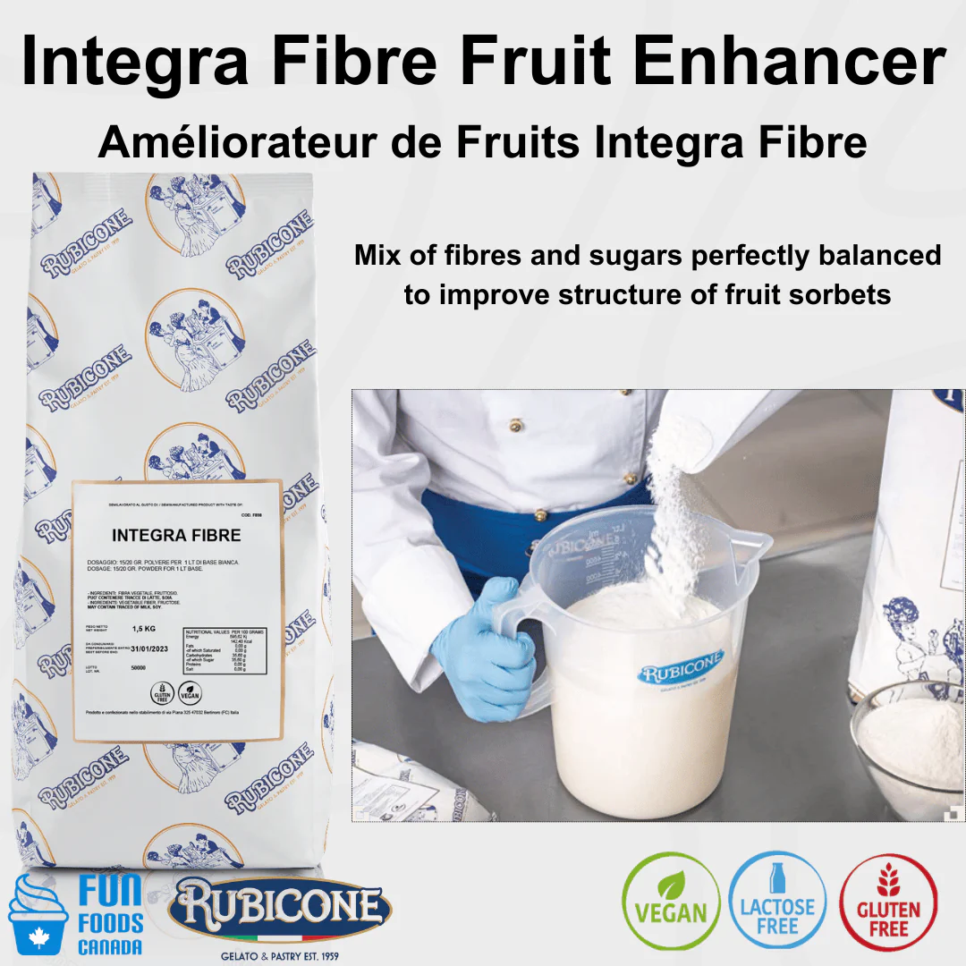 Integra Fibre - Gelato Stabilizers & Improvers - Case of 8 x 1.5 KG bags - Rubicone Canada - Ships Free Within Canada on Orders Above CAD $199