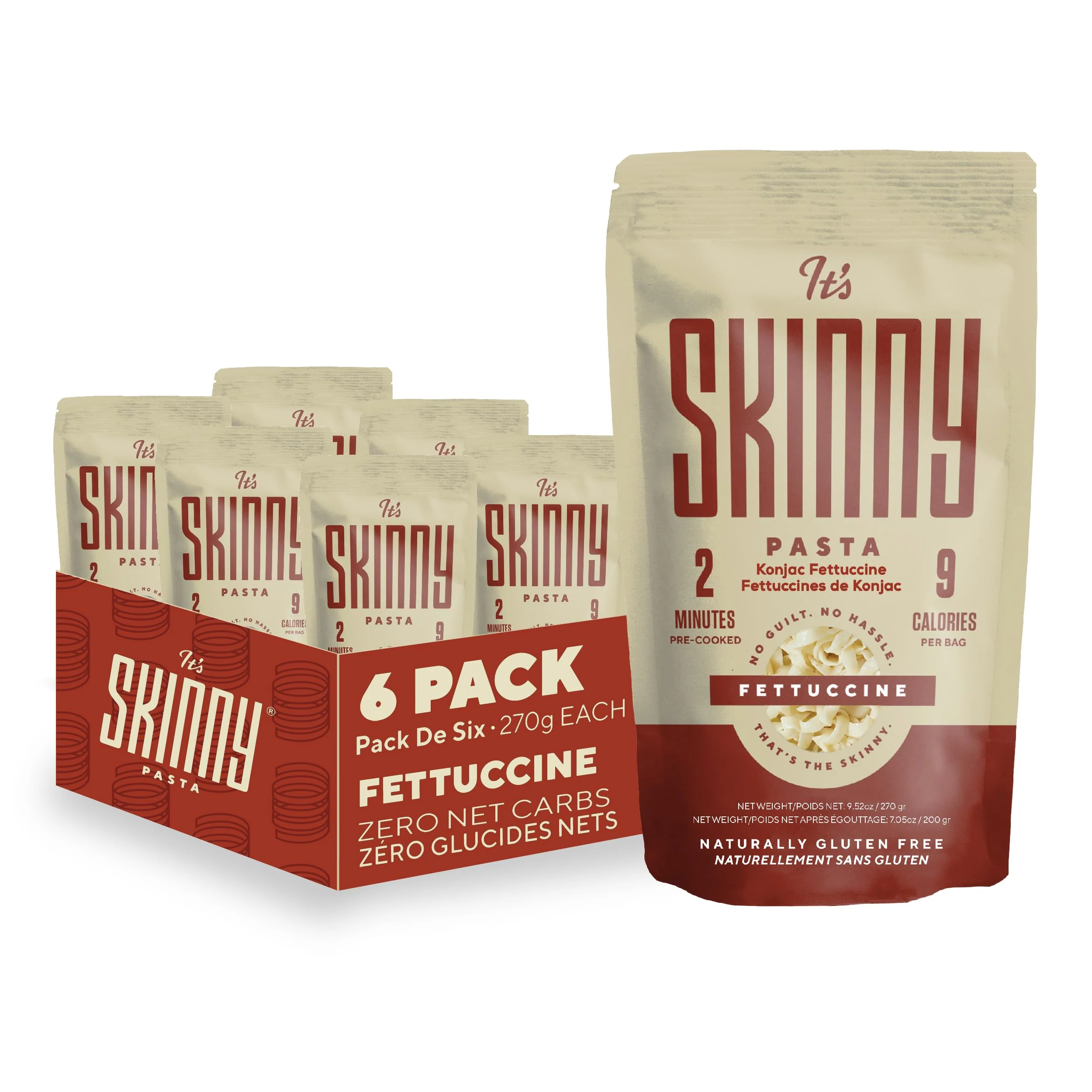 It’s Skinny – Low Carb Pasta – Fettuccine – 6 Pack – Keto-Friendly - Canadian Distribution - Ships Free Within Canada on Orders Above CAD $199