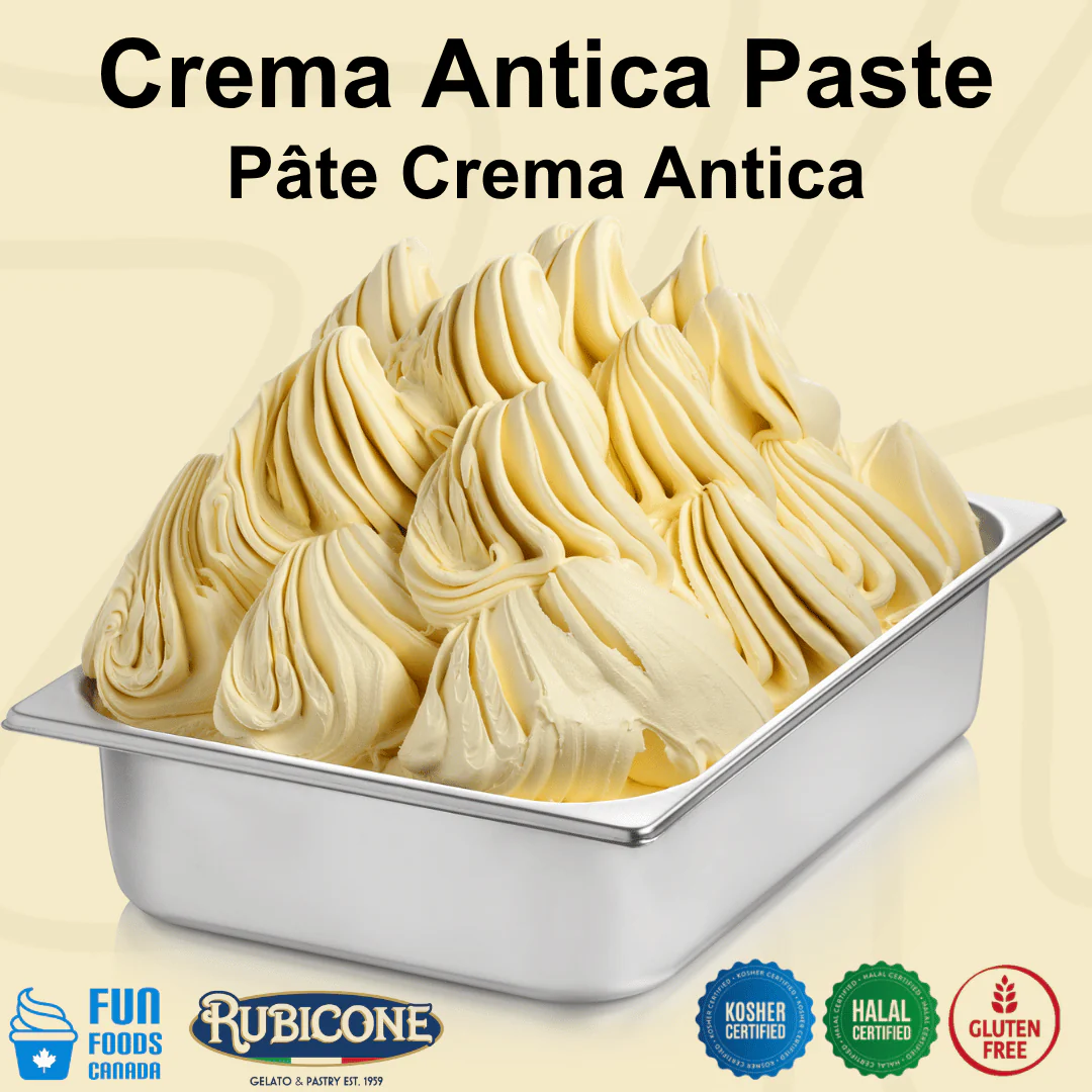 "PRE-ORDER" Italian Eggcream (Crema Antica) Paste - Classic Gelato Pastes - Case of 2 x 3 KG Buckets - Rubicone Canada - Ships Free Within Canada on Orders Above CAD $199