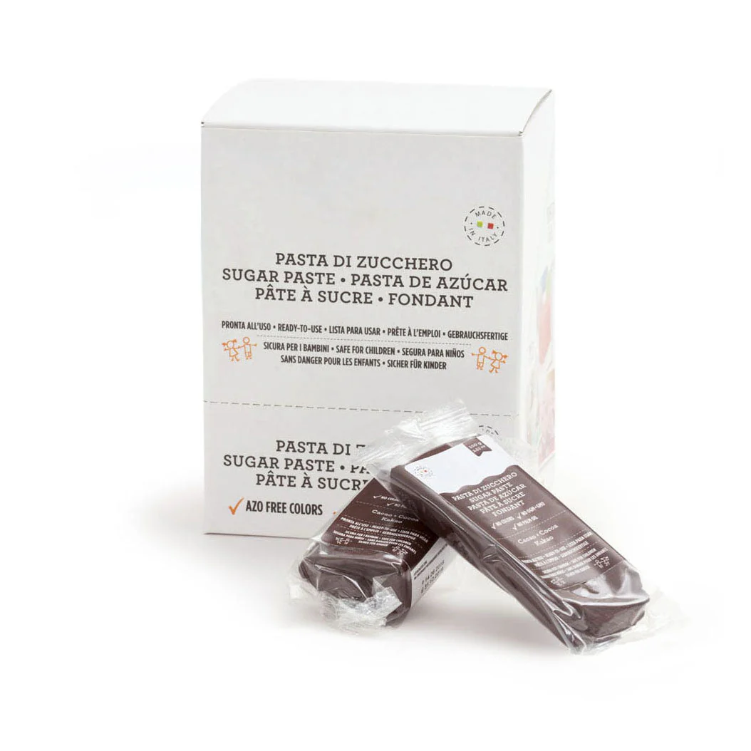 Italian Rolled Fondant – Cocoa Brown, 100g – Palm Oil-Free Sugar Paste (Clearance) - Canadian Distribution - Ships Free Within Canada on Orders Above CAD $199
