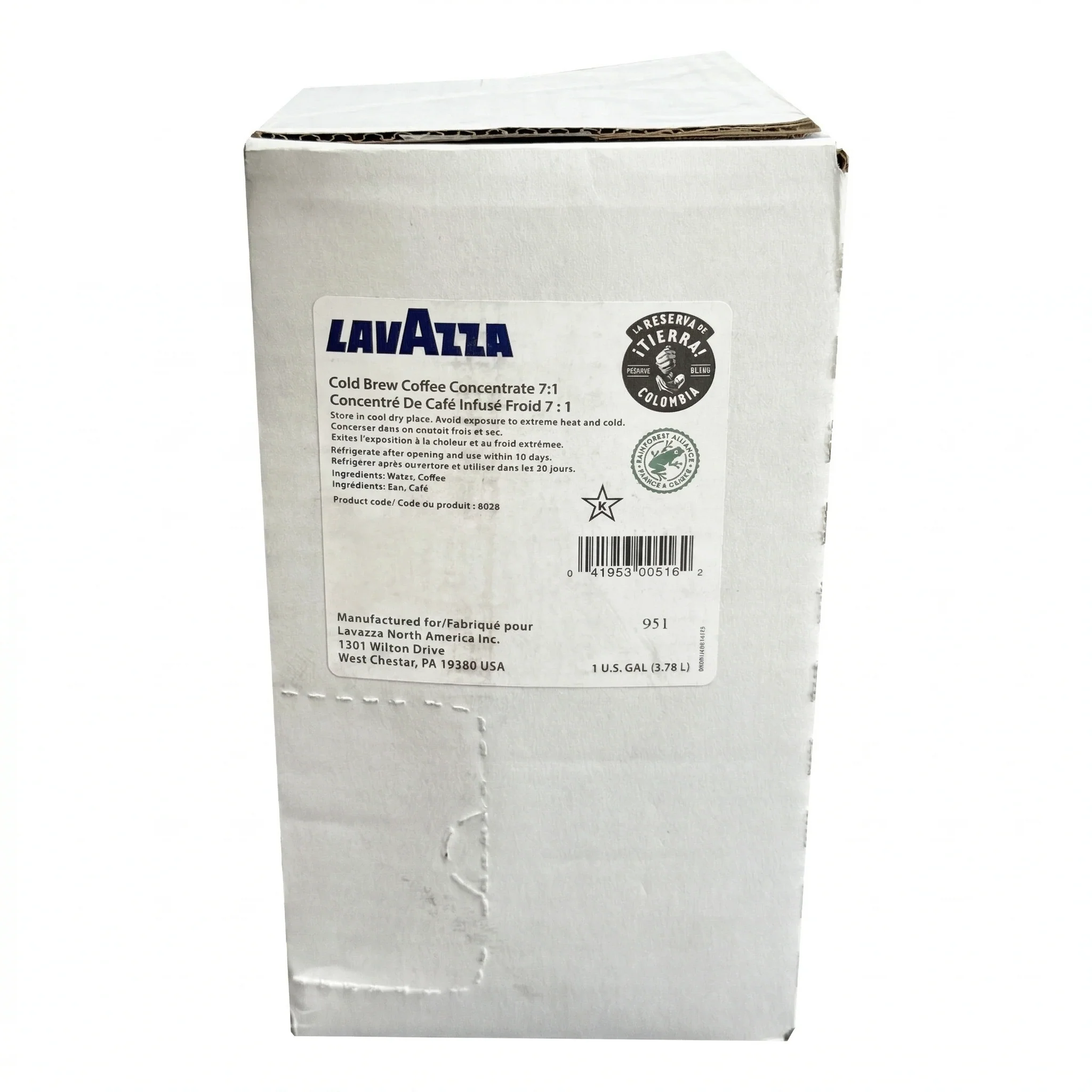 iTierra Colombia Cold Brew Coffee Concentrate 7:1 - One Gallon (3.78 L) - Nitro Cold Brew - Lavazza - Ships Free Within Canada - Canadian Distribution