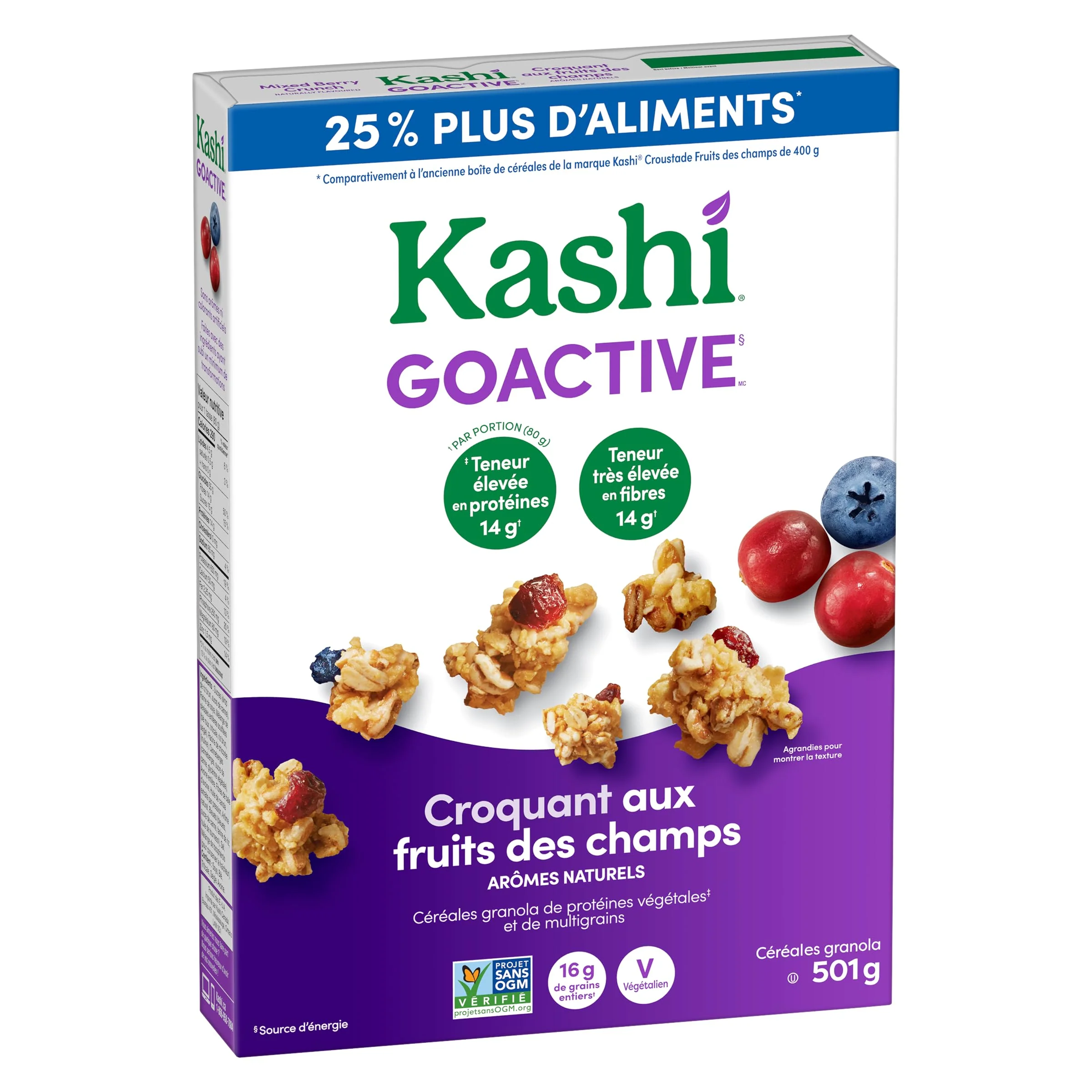 Kashi GoActive Mixed Berry Crunch Granola Cereal 2 x 501g - Canadian Distribution - Ships Free Within Canada on Orders Above CAD $199 - Image 4