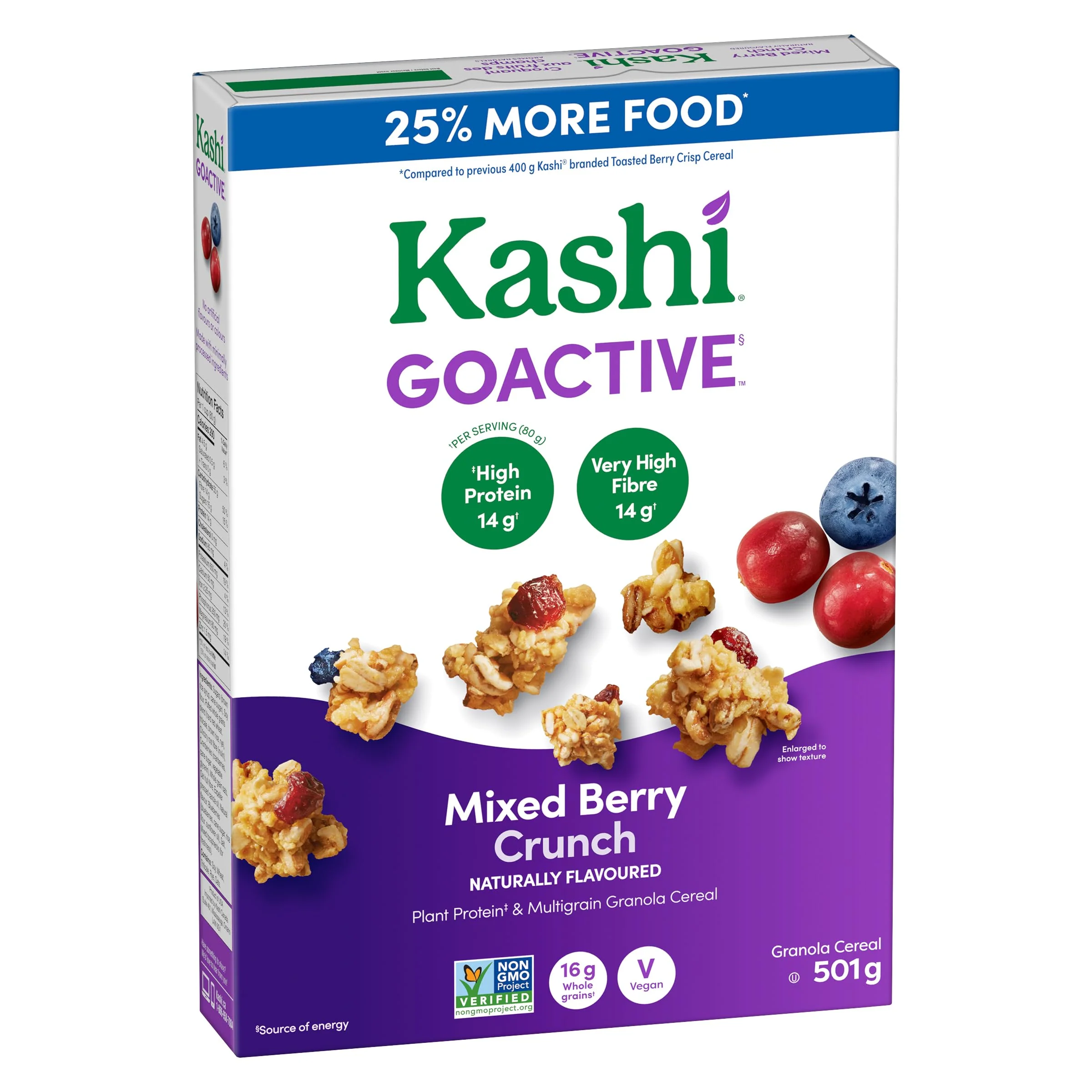 Kashi GoActive Mixed Berry Crunch Granola Cereal 2 x 501g - Canadian Distribution - Ships Free Within Canada on Orders Above CAD $199 - Image 5