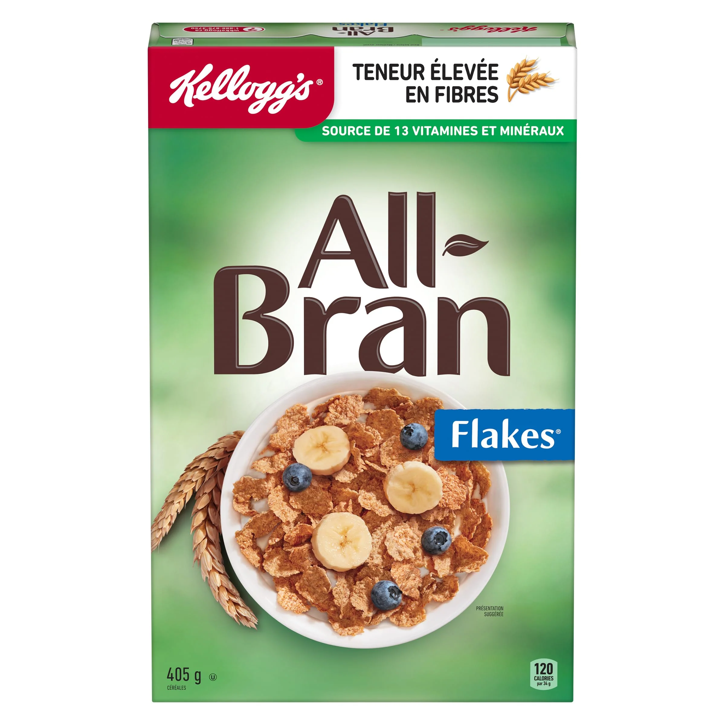 Kellogg's All Bran Cereal Flakes 2 x 405g Box - Canadian Distribution - Ships Free Within Canada on Orders Above CAD $199 - Image 6