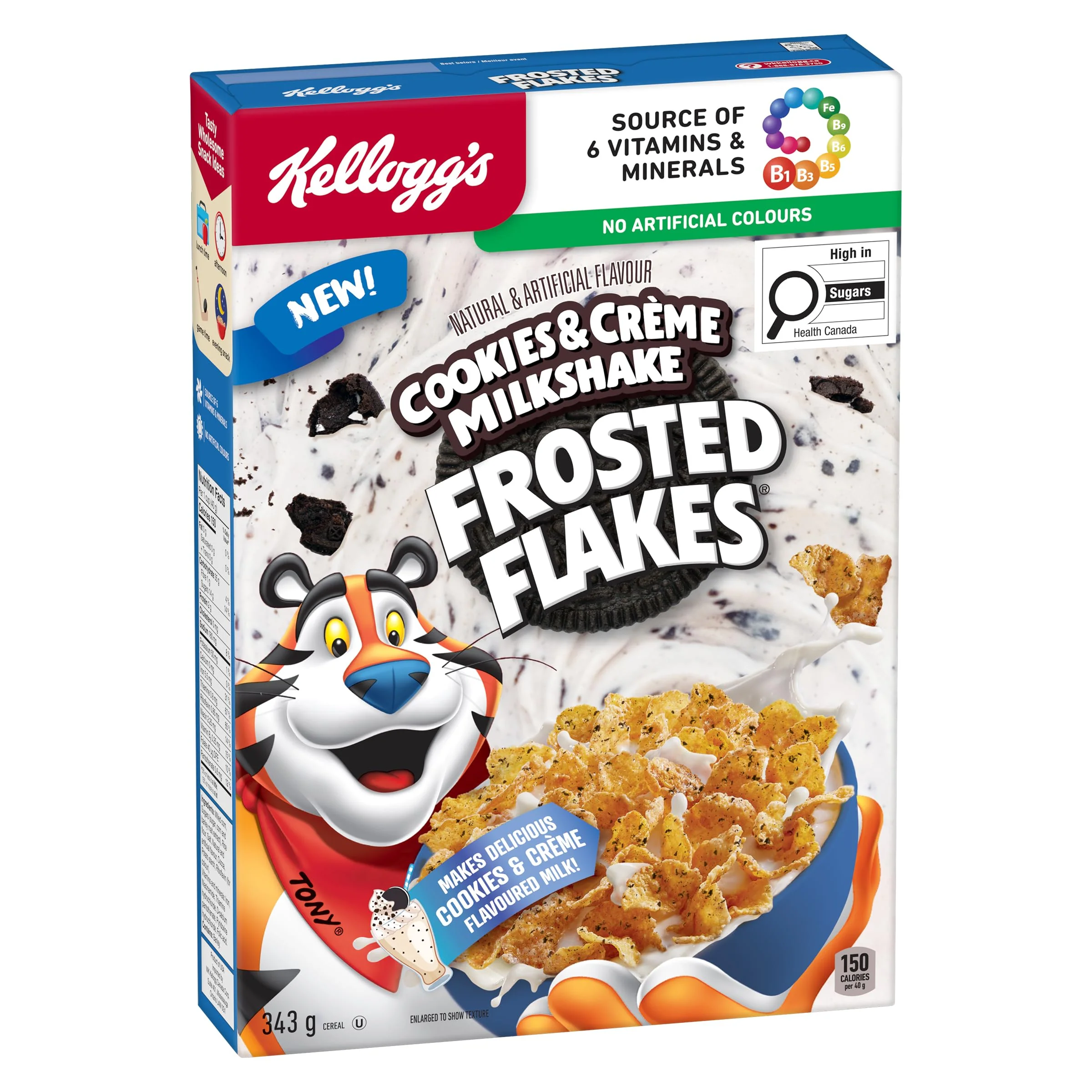 Kellogg's Frosted Flakes® Cookies & Crème Milkshake Flavour Cereal 2 x 343g - Canadian Distribution - Ships Free Within Canada on Orders Above CAD $199 - Image 5