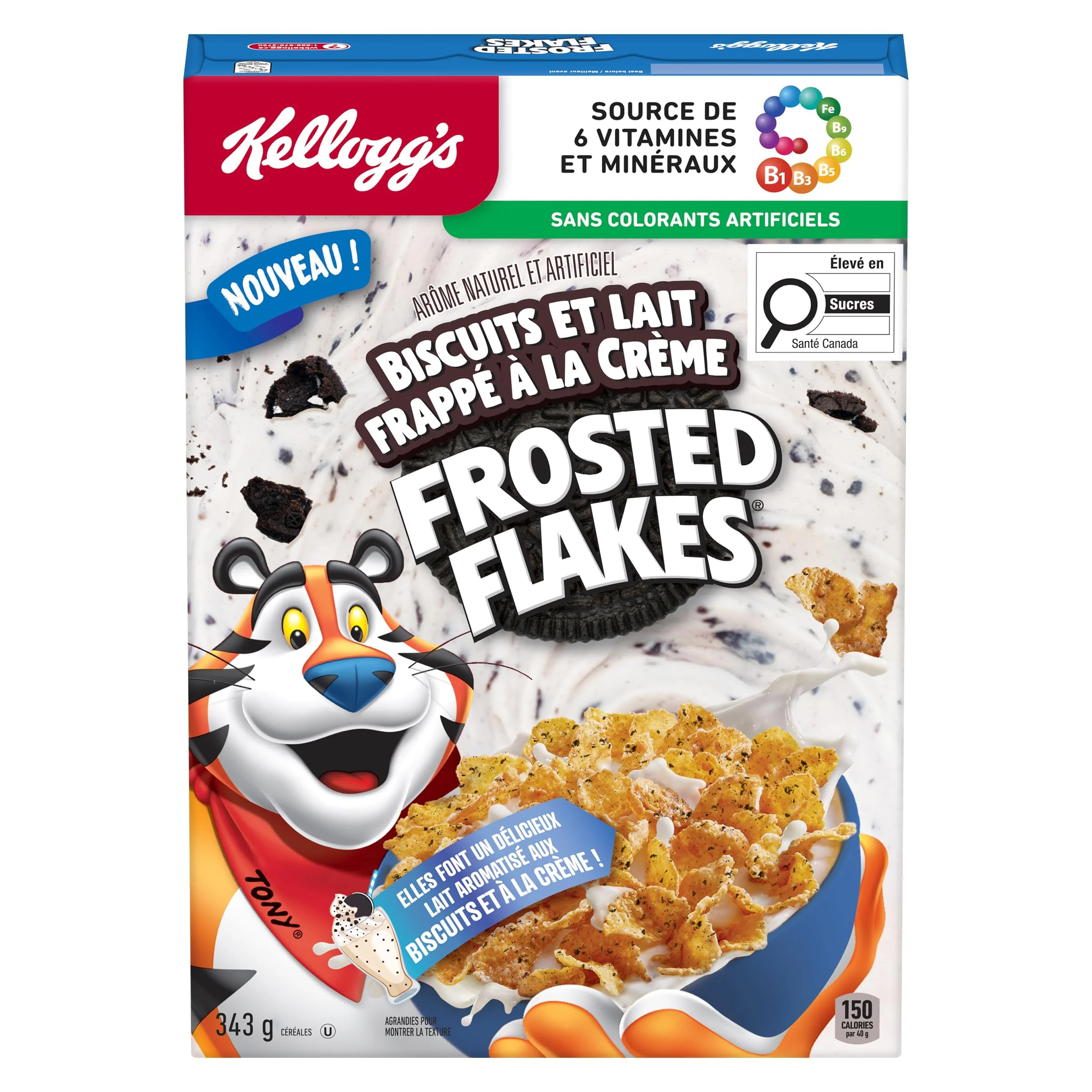 Kellogg's Frosted Flakes® Cookies & Crème Milkshake Flavour Cereal 2 x 343g - Canadian Distribution - Ships Free Within Canada on Orders Above CAD $199 - Image 6