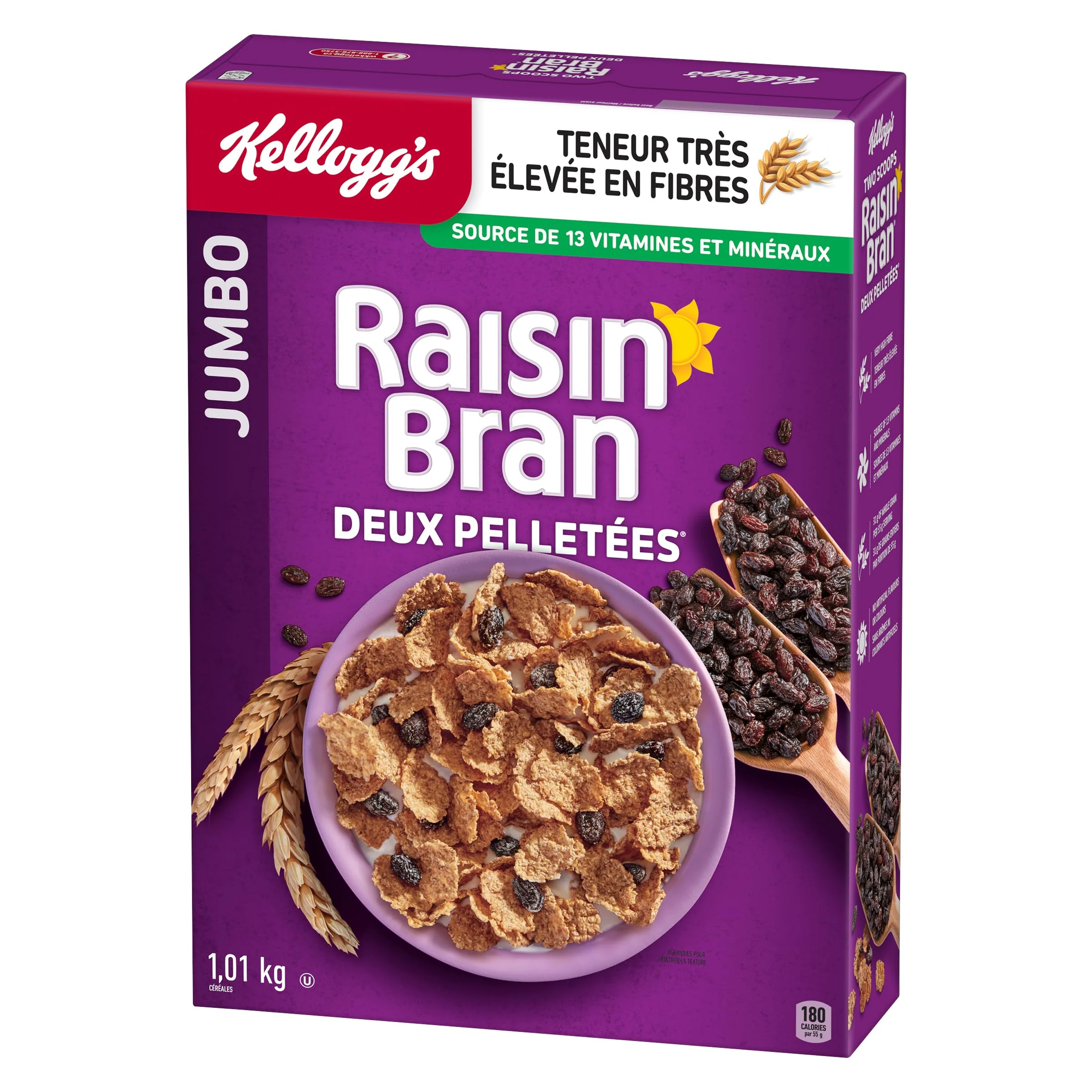 Kellogg's Two Scoops Raisin Bran Cereal Crunch 2 x 1010g - Canadian Distribution - Ships Free Within Canada on Orders Above CAD $199 - Image 3