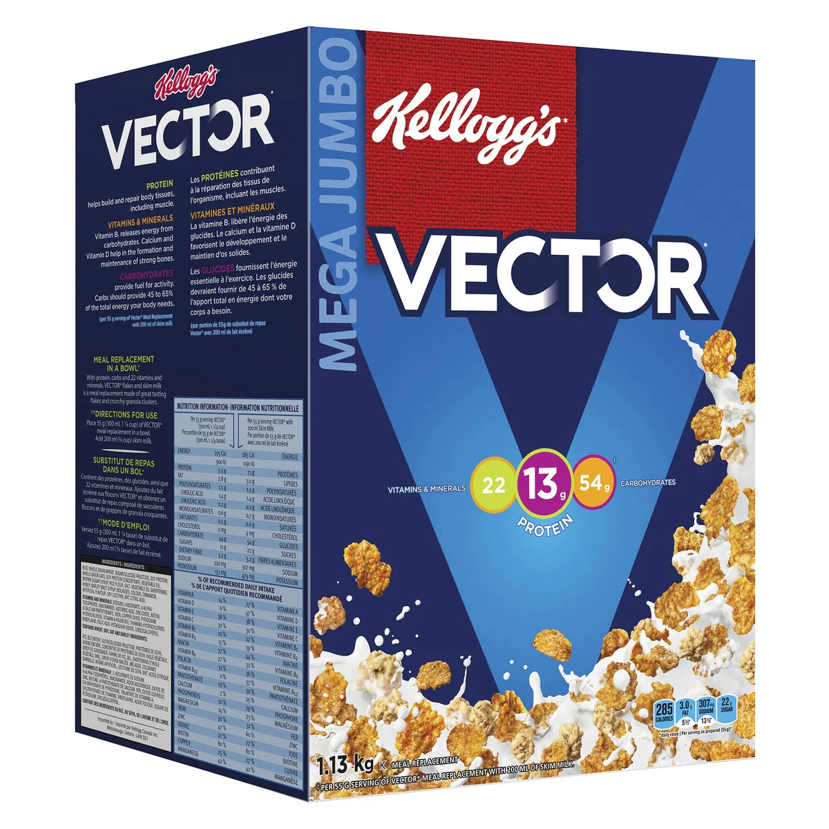 Kellogg’s Vector Cereal - 4 x 1.13 kg - Grocery and Food Items - Canadian Distribution - Ships Free Within Canada on Orders Above CAD $199