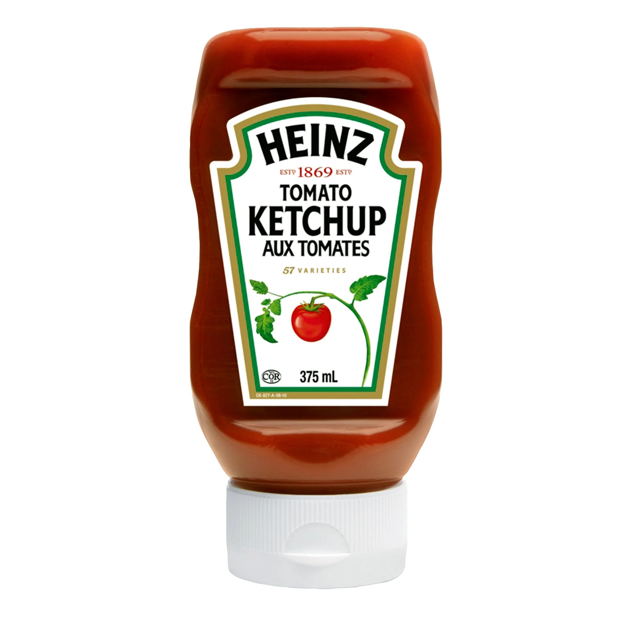 Ketchup Upside Down Bottle - 2 Cases x 24 Bottles x 375 mL - Heinz - Canadian Distribution - Ships Free Within Canada on Orders Above CAD $199