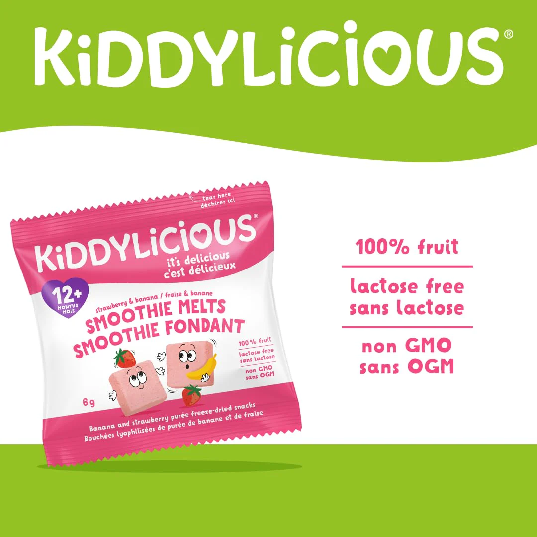 Kiddylicious Strawberry & Banana Smoothie Melts - 16 Portions, 96g - Canadian Distribution - Ships Free Within Canada on Orders Above CAD $199 - Image 3