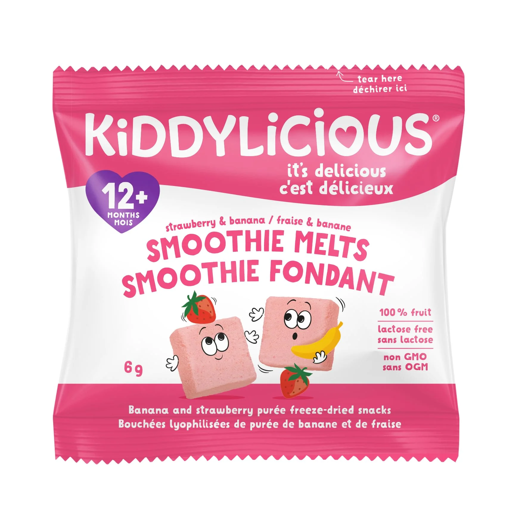 Kiddylicious Strawberry & Banana Smoothie Melts - 16 Portions, 96g - Canadian Distribution - Ships Free Within Canada on Orders Above CAD $199 - Image 4