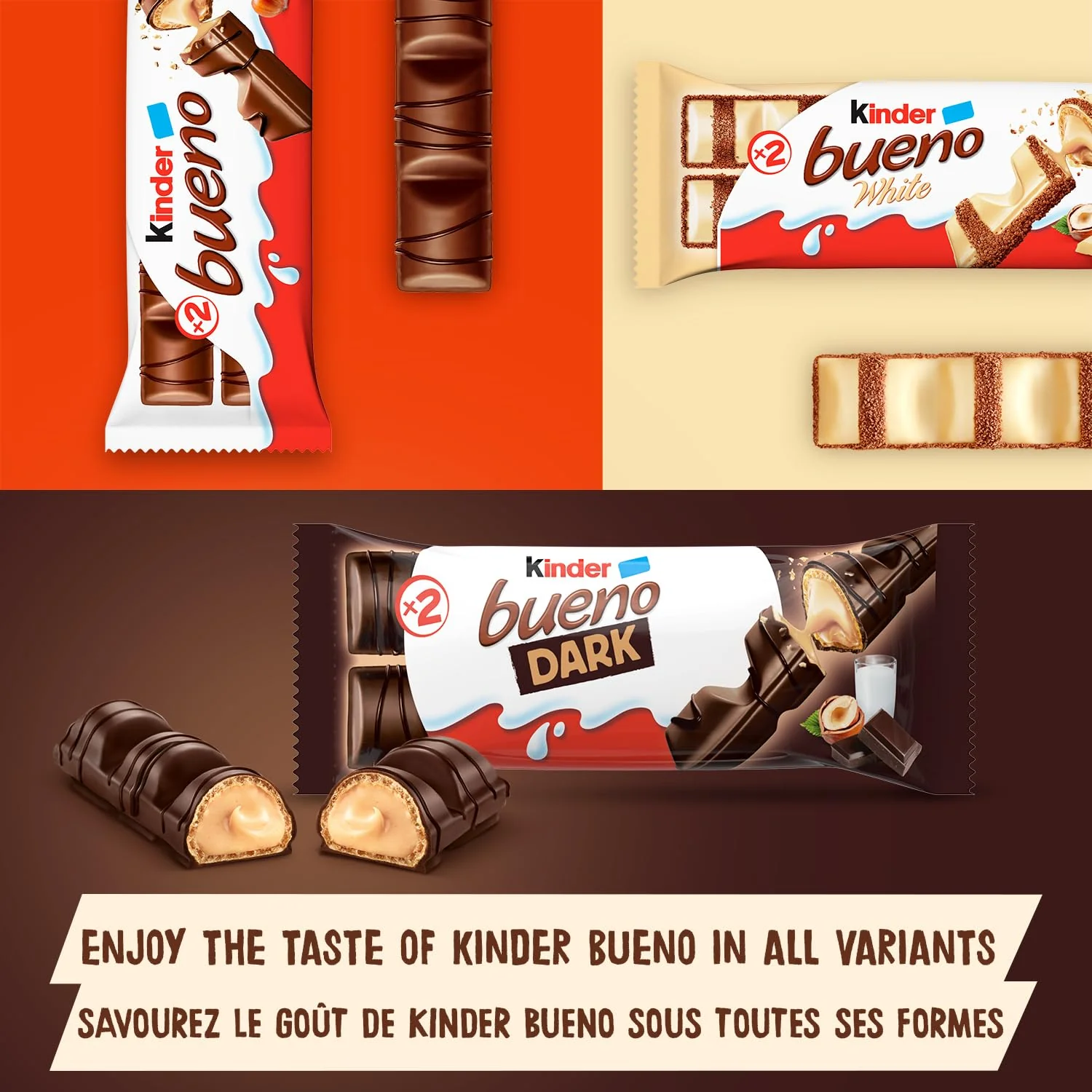 Kinder Bueno Dark Chocolate Hazelnut Wafer Bars - 30 Pack (2 Bars Per Pack, 43g Each) - Canadian Distribution - Ships Free Within Canada on Orders Above CAD $199 - Image 3