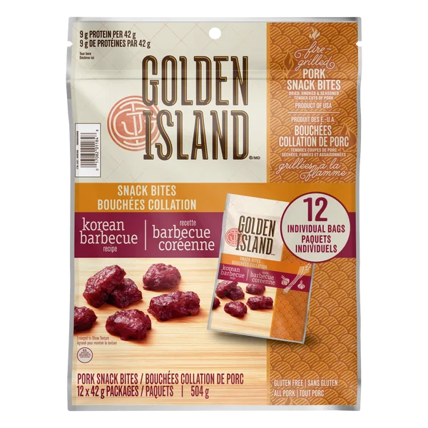 Korean BBQ Snack Bites - 4 Cases x 12 Packs x 42 g - Golden Island - Canadian Distribution - Ships Free Within Canada on Orders Above CAD $199