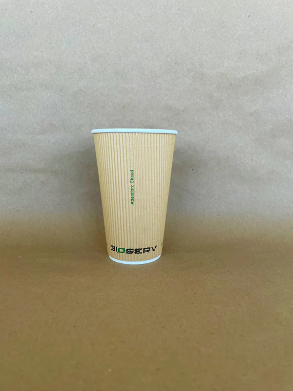 Kraft Bioserv Double Wall Comfort Grip Hot Cup - 8/10/12/16 oz - 500cs BPI - Disposable Take Away Food Packaging - Canadian Distribution - Image 6