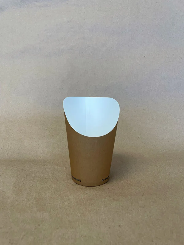 Kraft Chip Cup PLA Lined - 12/16 oz - 500cs/1000cs - Disposable Take Away Food Packaging - Canadian Distribution