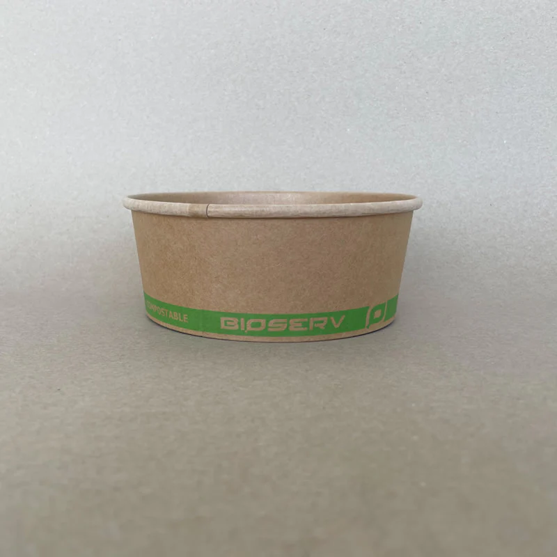 Kraft Paper Hot/Cold Bowl - 16/24/32 oz - 150mm 300cs - Disposable Take Away Food Packaging - Canadian Distribution - Image 3