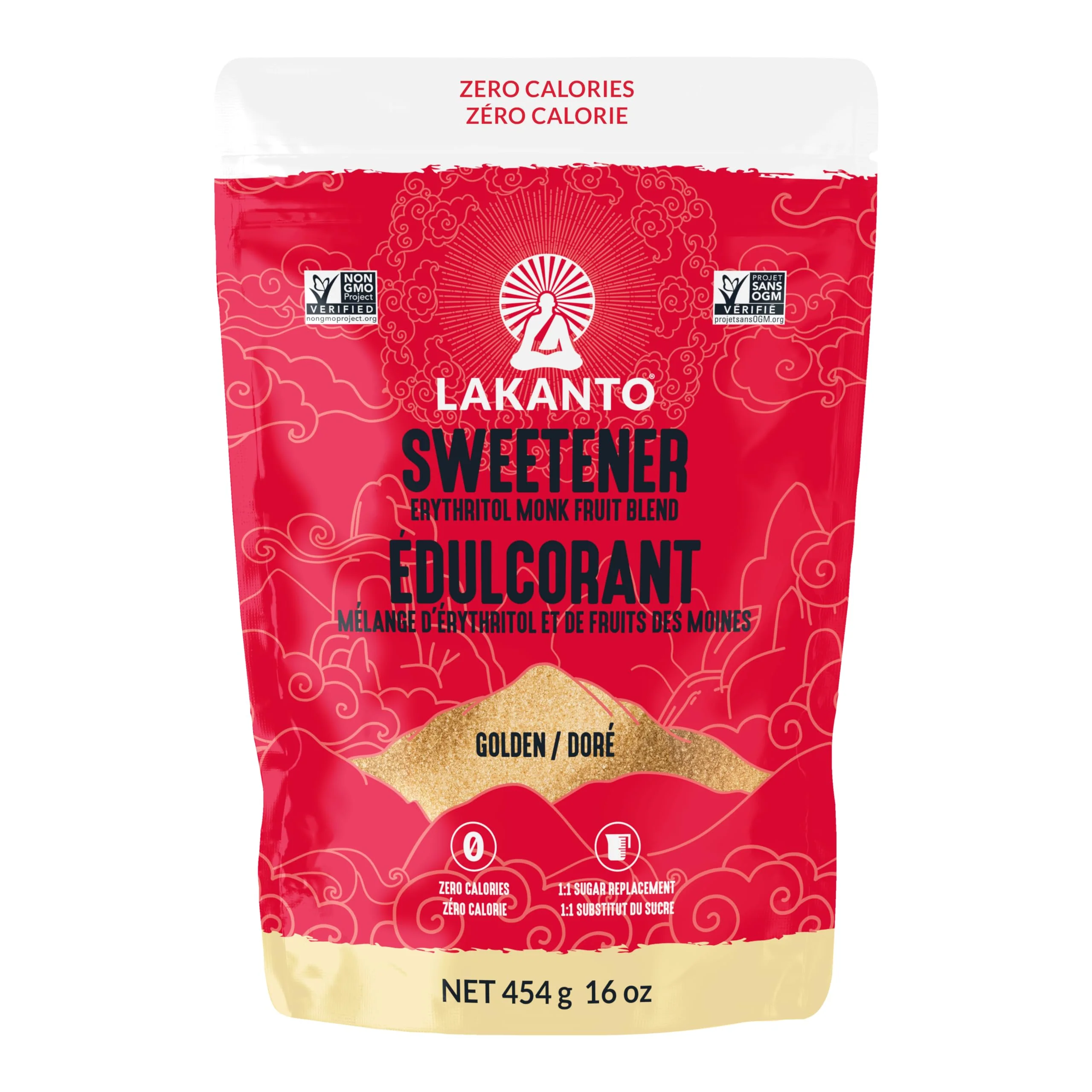 Lakanto Golden Monk Fruit Sweetener with Erythritol – 1 lb Sugar Substitute for Baking, Coffee & Cooking - Canadian Distribution - Ships Free Within Canada on Orders Above CAD $199