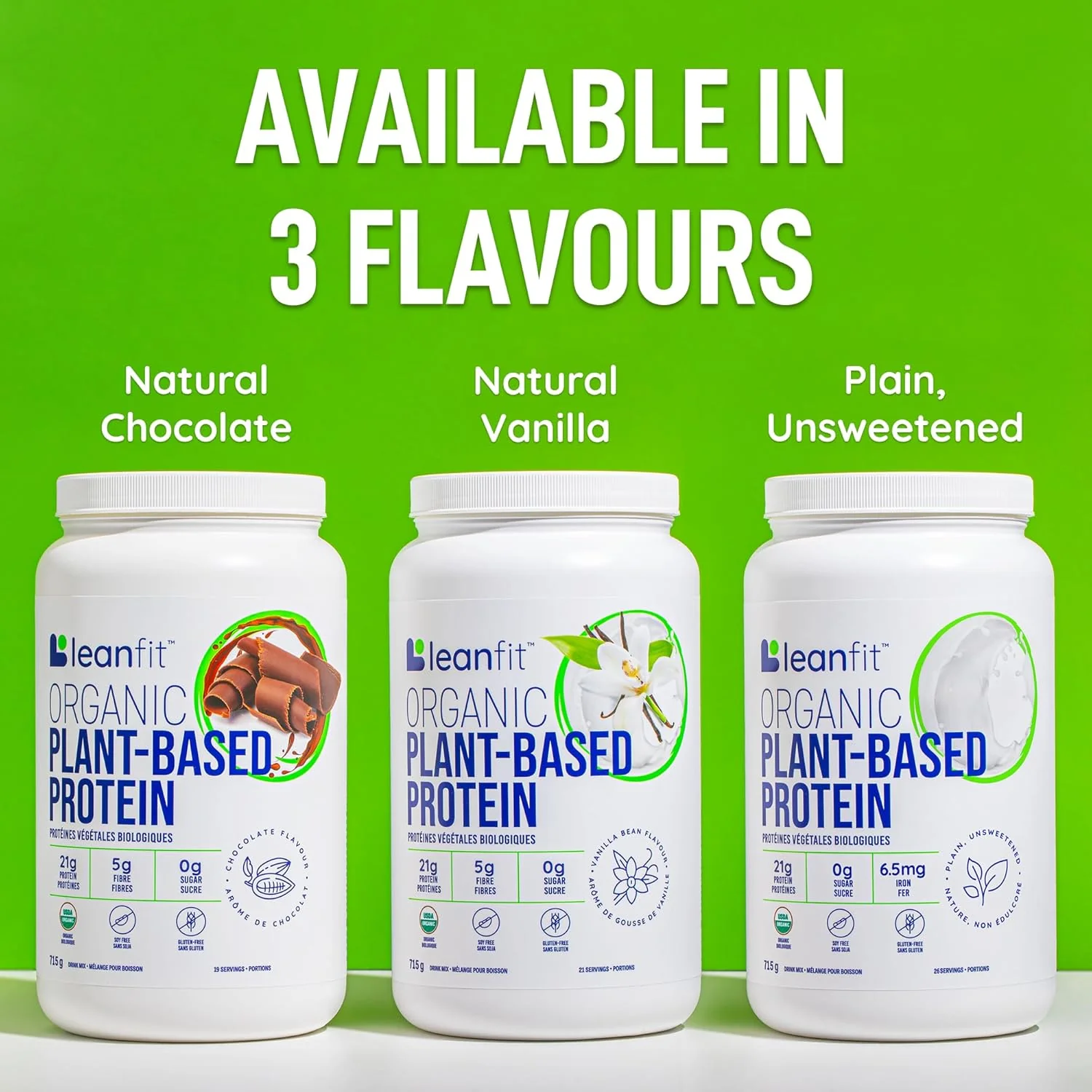 Leanfit – Organic Plant Protein Powder – Plain Unsweetened – 715 g, 26 Servings – Ships Free Within Canada on Orders Above CAD $199 - Image 8