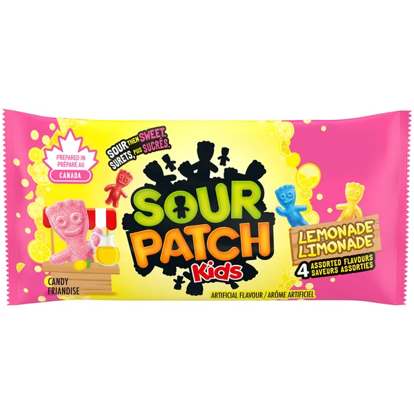 Lemonade - 4 Cases x 18 Packs x 60 g - Sour Patch Kids - Canadian Distribution - Ships Free Within Canada on Orders Above CAD $199