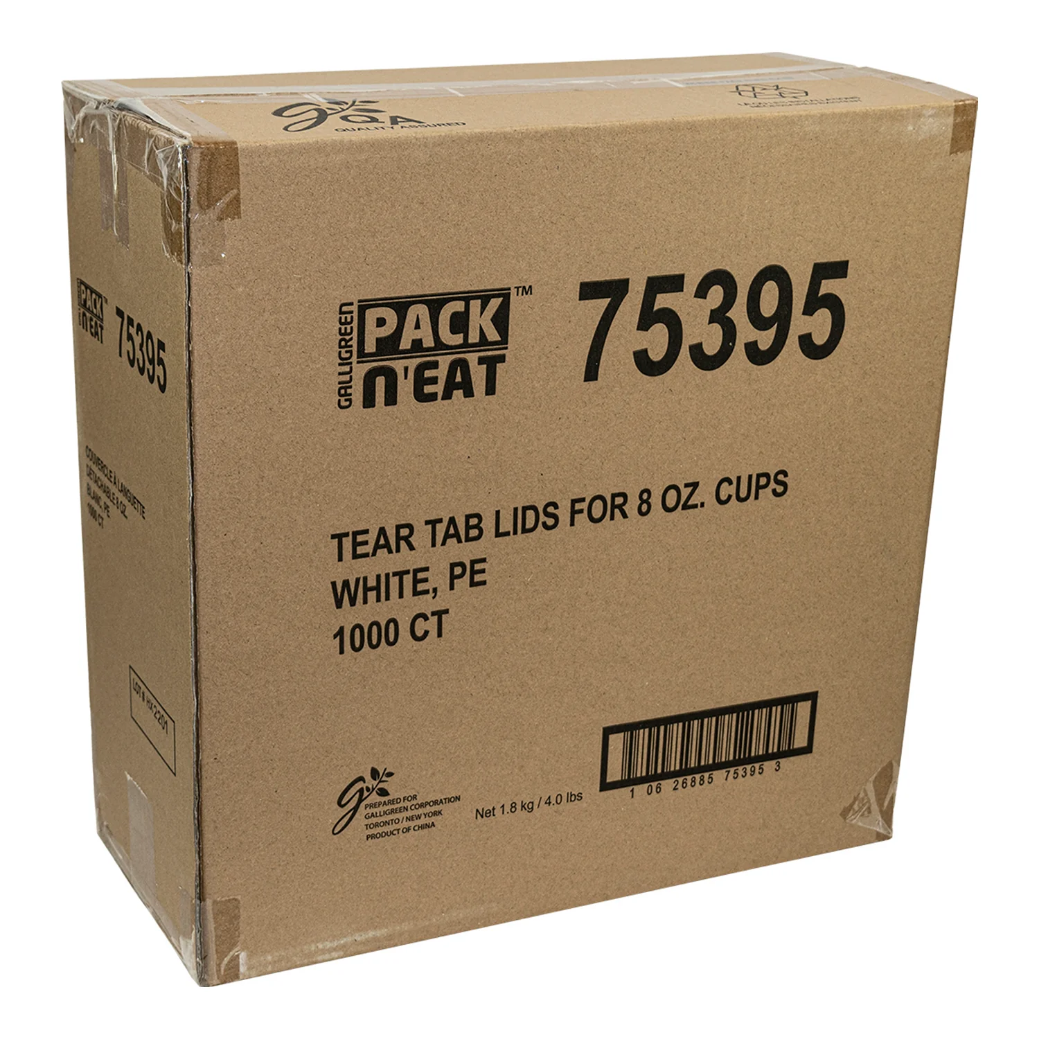 Lid Cup Hot Tear Tab White 8 oz. - 10 x 100 count - Packn'eat - Packaging and Accessories - Restaurant Supplies and Equipment - Canadian Distribution - Image 3