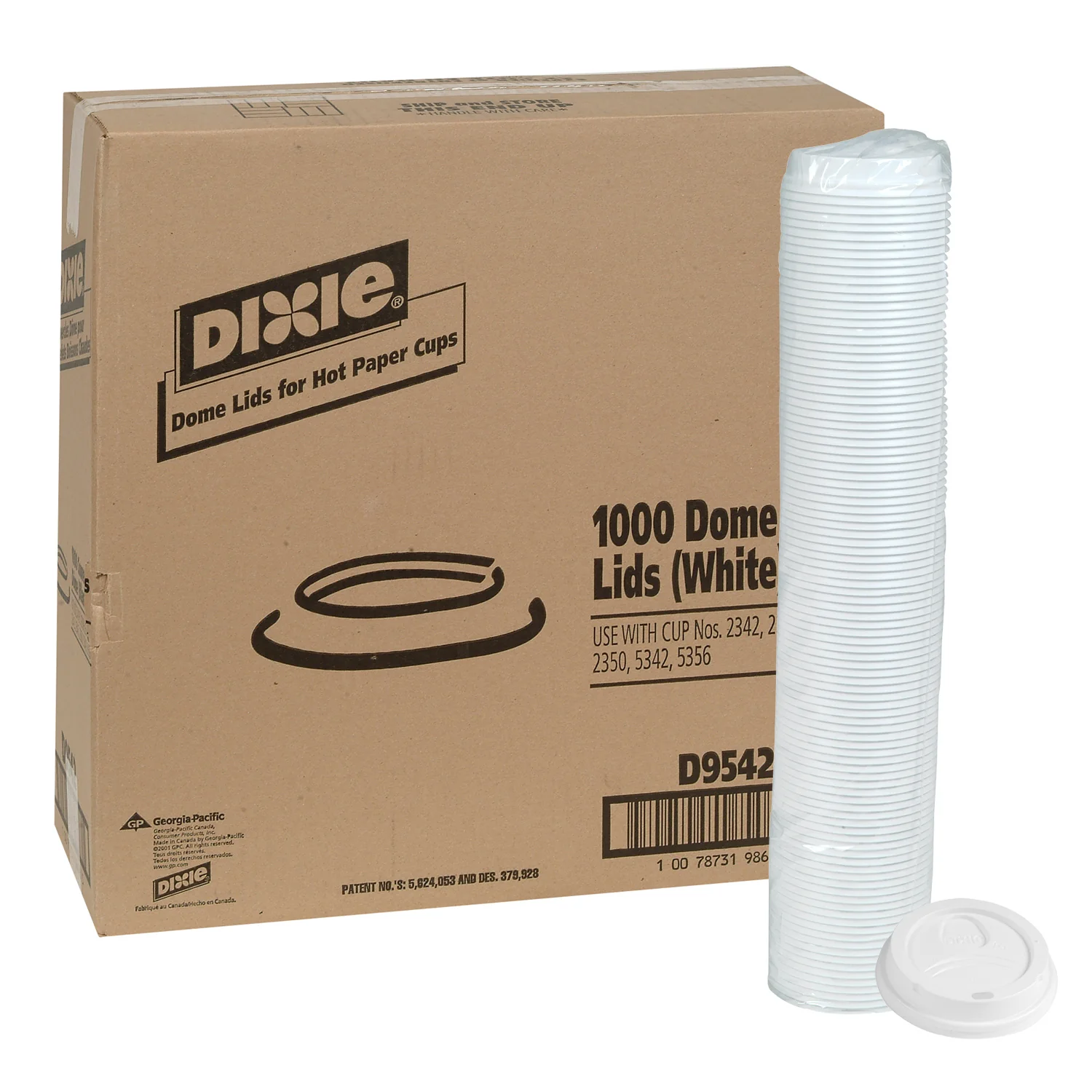 Lid Plastic Dome White 12/16 oz. Cup - 10 x 100 count - Dixie - Packaging and Accessories - Restaurant Supplies and Equipment - Canadian Distribution - Image 3