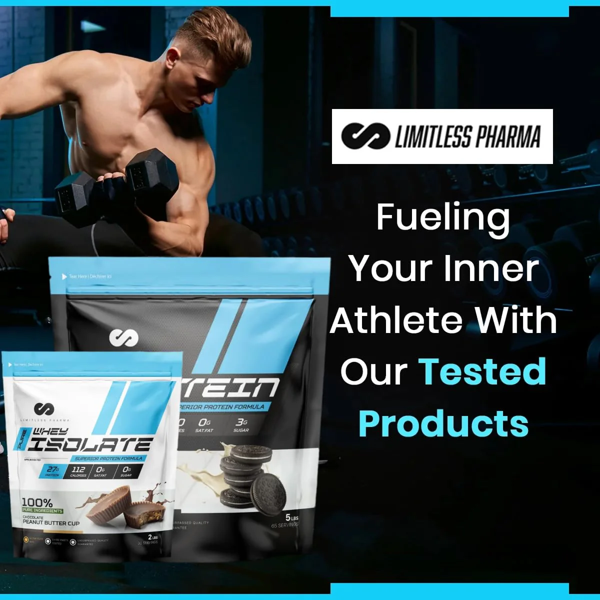 Limitless Pharma – Pure Whey Isolate – Double Chocolate – 5 lb - Canadian Distribution - Ships Free Within Canada on Orders Above CAD $199 - Image 2