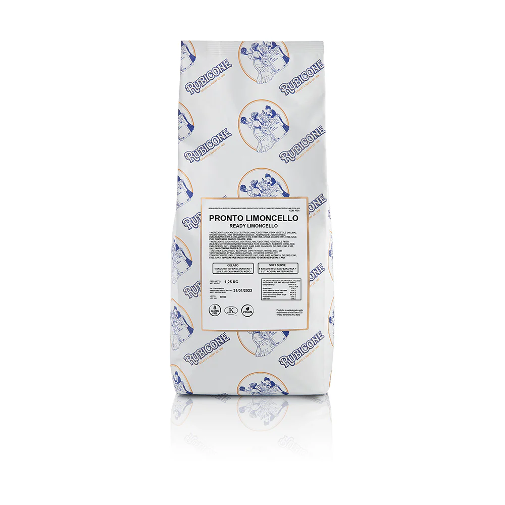 "PRE-ORDER" Limoncello Ready Fruit - Ready Base for Soft Serve and Gelato - Case of 6 x 1.25 KG bags - Rubicone Canada - Ships Free Within Canada on Orders Above CAD $199