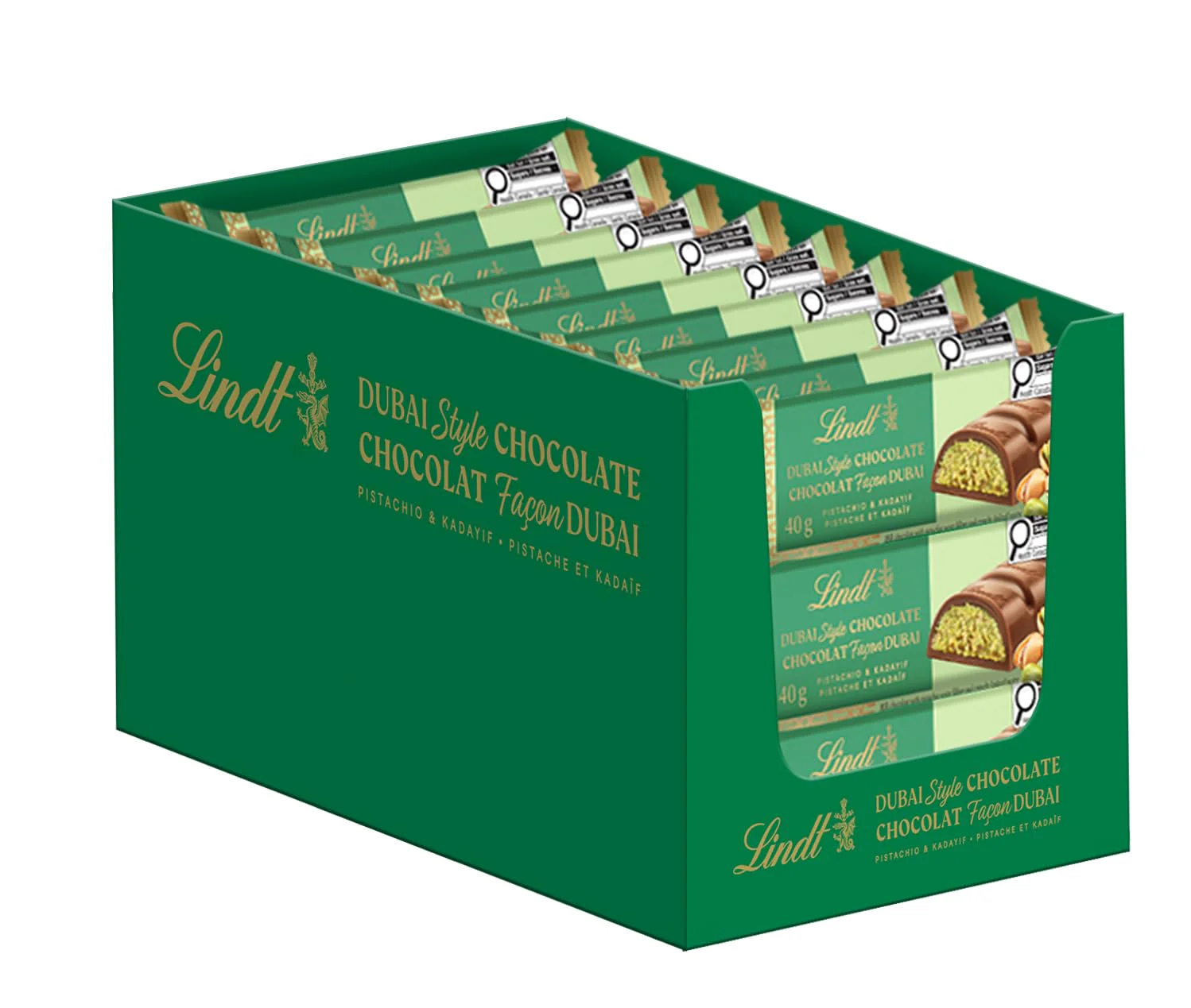 Lindt Dubai Style Chocolate Bar Case Pack, Pack of 28 bars, 40g each