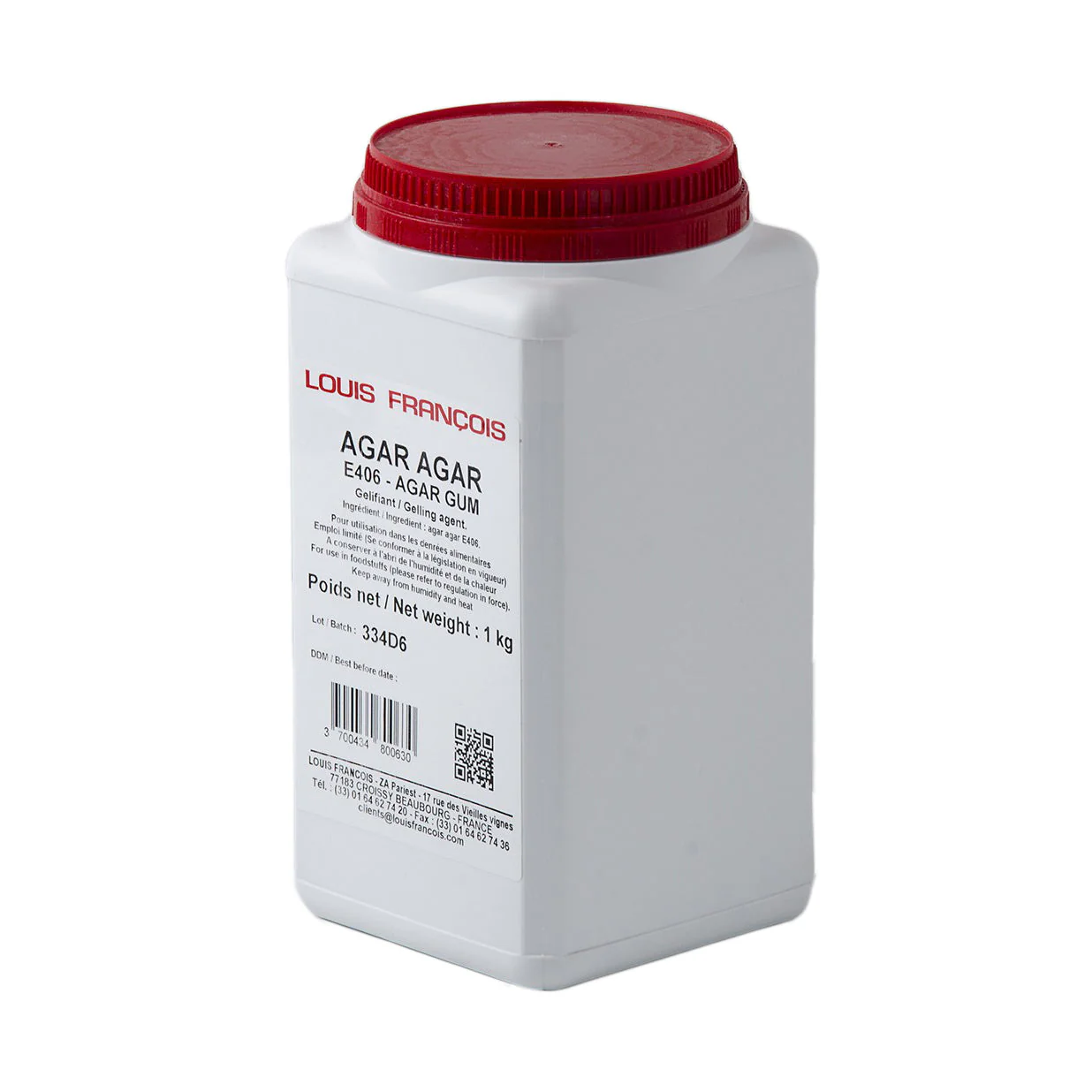 LOUIS FRANCOIS Agar Agar – Professional-Grade Gelling Agent for Precision and Clarity - 1kg - Canadian Distribution - Ships Free Within Canada on Orders Above CAD $199