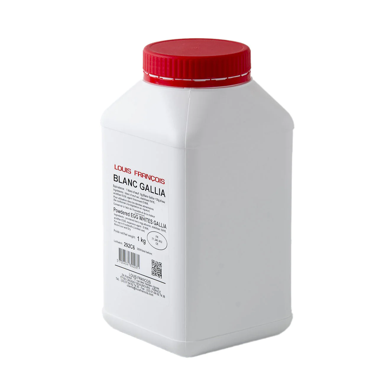 LOUIS FRANCOIS Blanc Gallia – Egg White Powder for Baking & Pastry - 1kg - Canadian Distribution - Ships Free Within Canada on Orders Above CAD $199