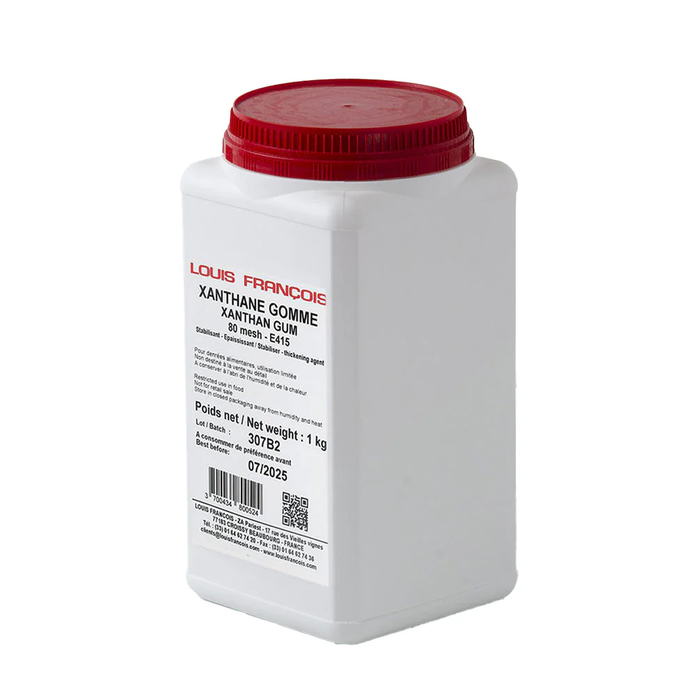 LOUIS FRANCOIS Xanthan Gum 80 Mesh – Fast-Hydrating Thickener for Smooth Textures, 1kg - Canadian Distribution - Ships Free Within Canada on Orders Above CAD $199