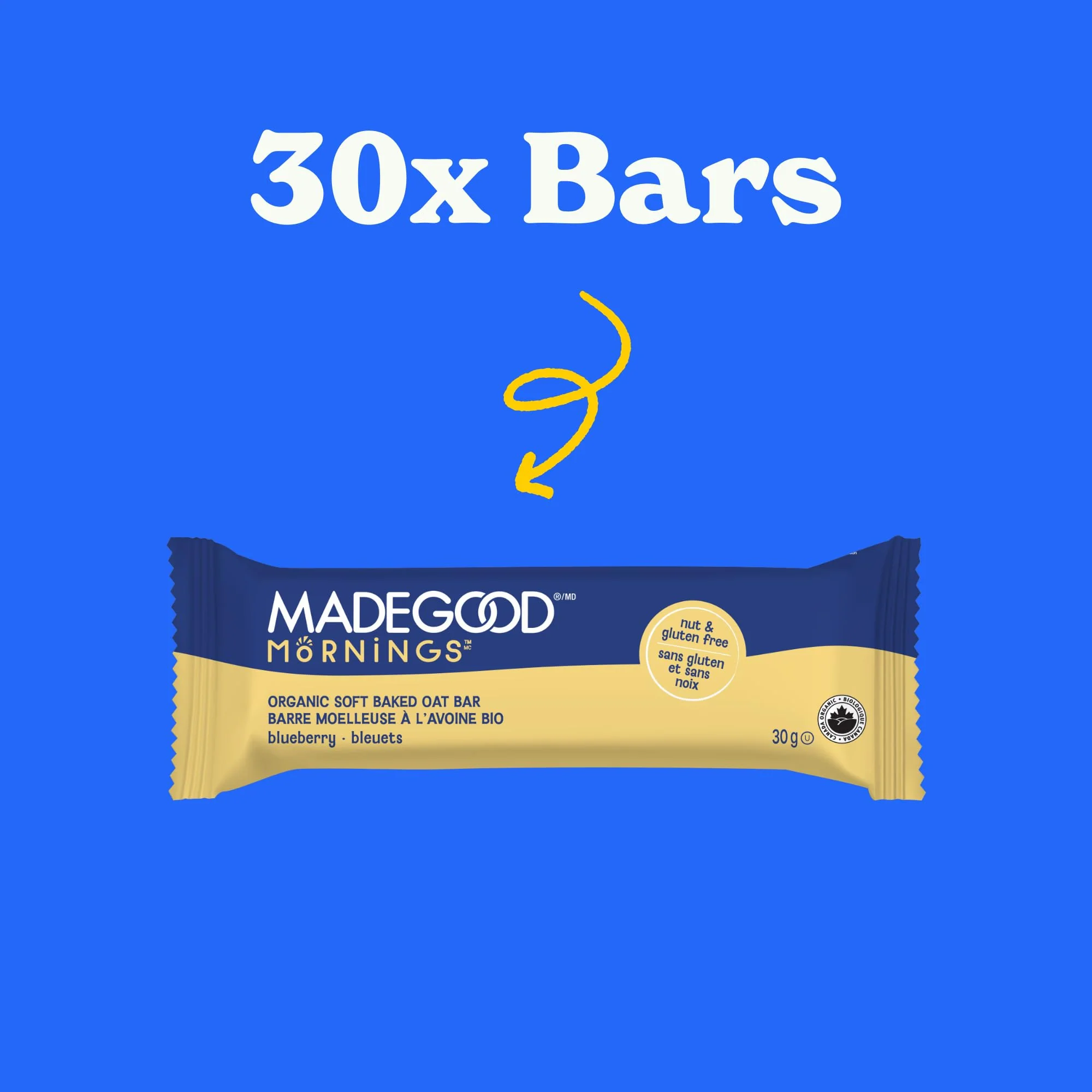 MadeGood β Mornings Soft Baked Breakfast Bar β Blueberry β 30 x 30g - Canadian Distribution - Ships Free Within Canada on Orders Above CAD $199 - Image 8