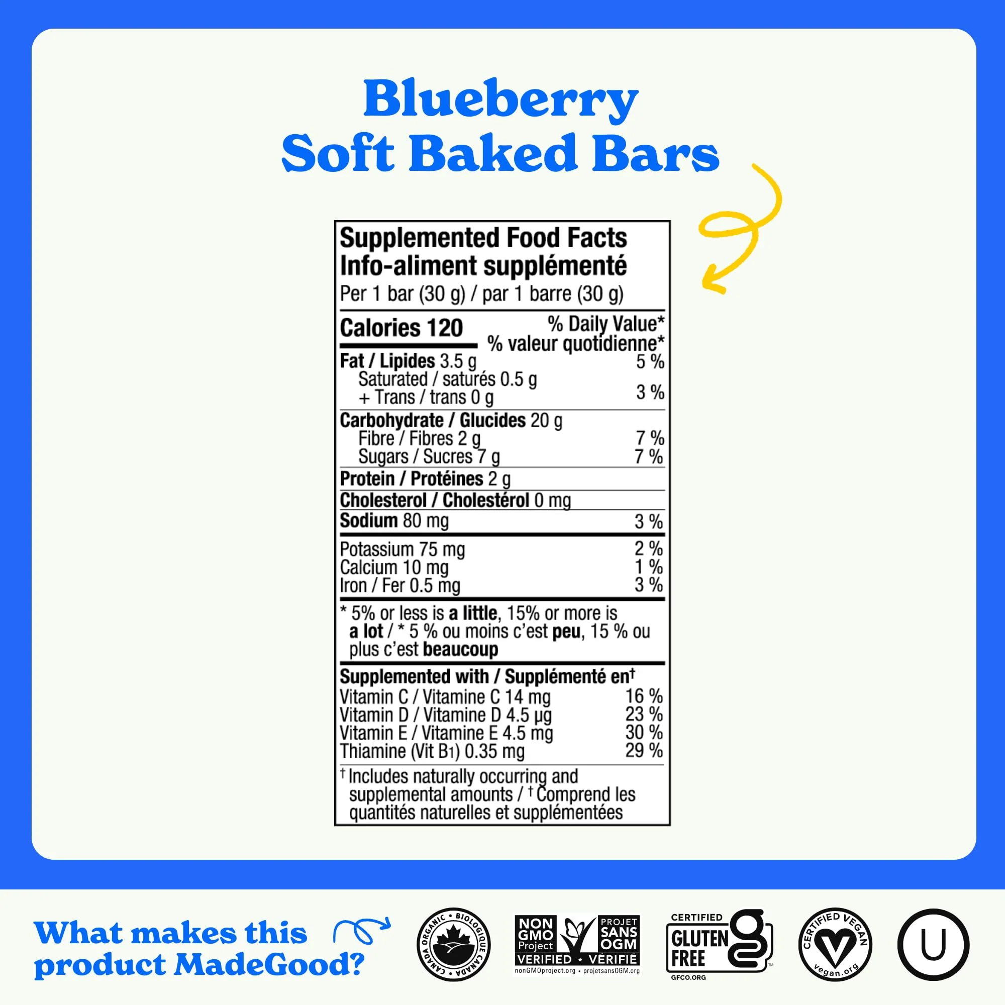 MadeGood β Mornings Soft Baked Breakfast Bar β Blueberry β 30 x 30g - Canadian Distribution - Ships Free Within Canada on Orders Above CAD $199 - Image 9