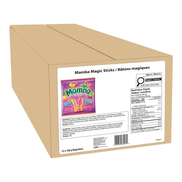 Magic Sticks Cherry - 4 Cases x 12 Packs x 150 g - Mamba - Canadian Distribution - Ships Free Within Canada on Orders Above CAD $199