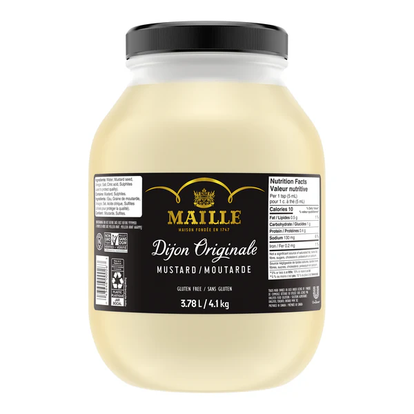 Maille Dijon Mustard - 4 x 3.78L - Grocery and Food Items - Canadian Distribution - Ships Free Within Canada on Orders Above CAD $199