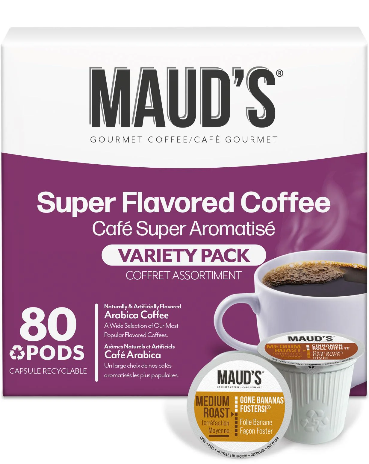 Maud's - Flavored Coffee Pods Variety Pack - 80 Count - Keurig Compatible - Canadian Distribution - Ships Free Within Canada on Orders Above CAD $199 - Image 2