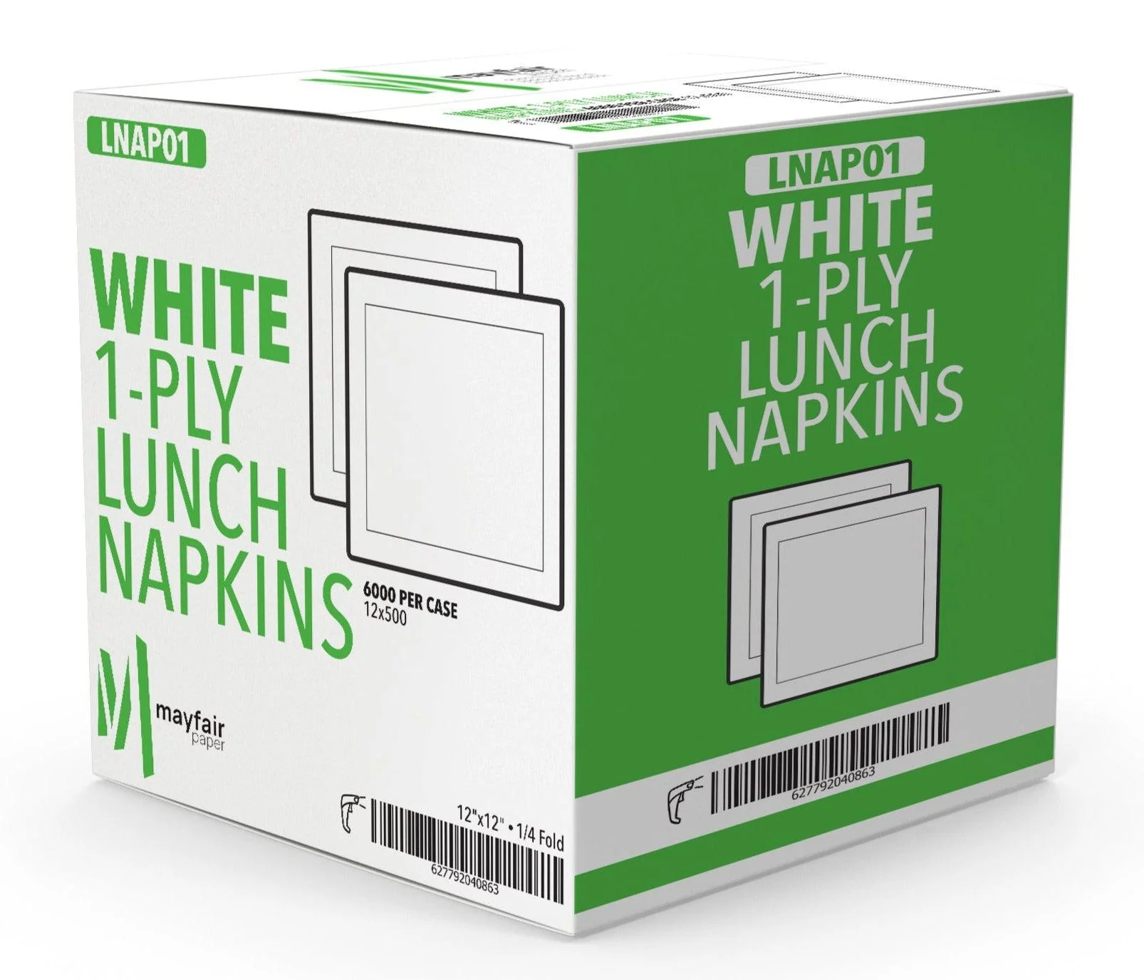 Mayfair - 1 Ply Lunch Napkins 1/4 Fold - White - 12 x 500 count - Image 2