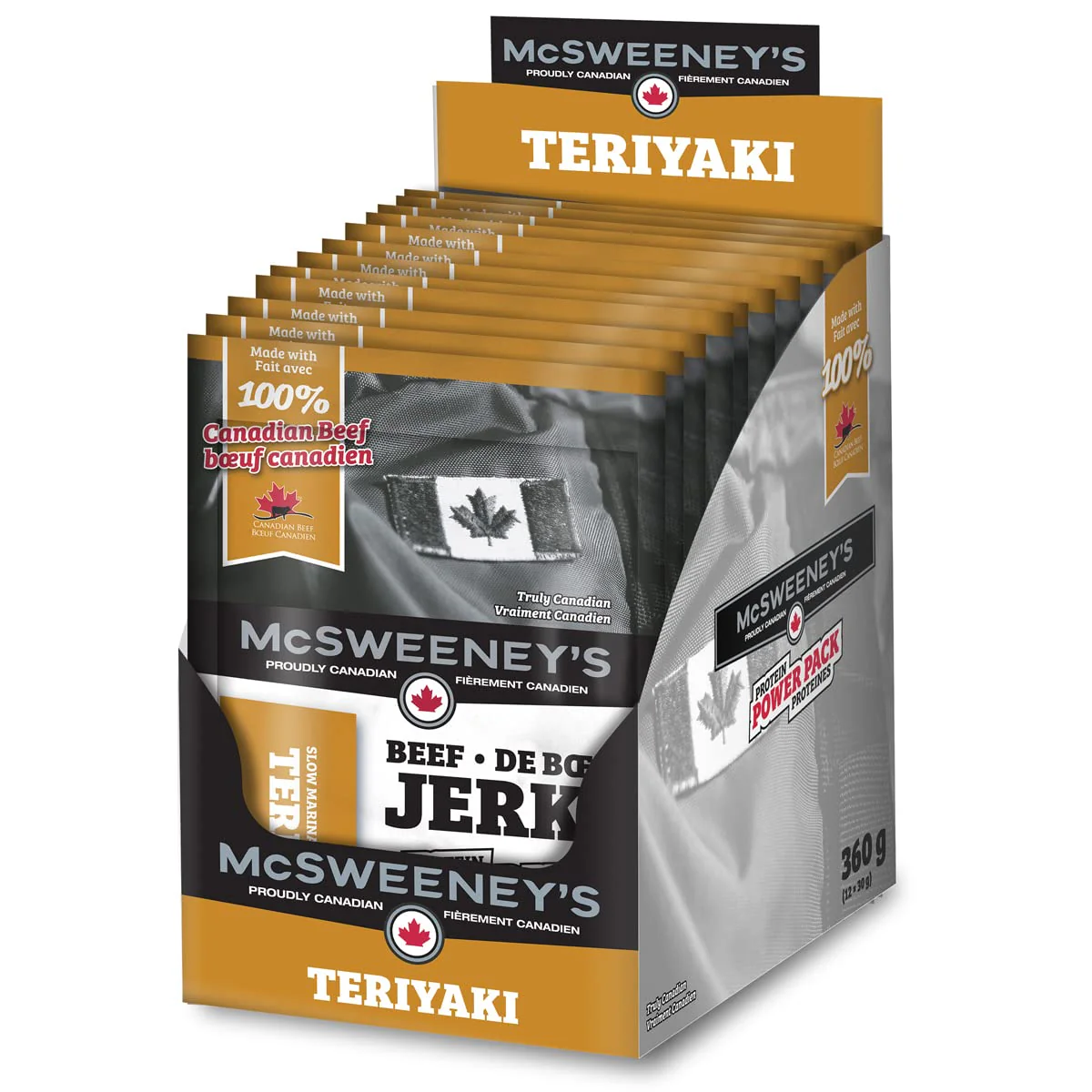 McSweeney’s – Teriyaki Beef Jerky – Power Pack – 30 g × 12 - Canadian Distribution - Ships Free Within Canada on Orders Above CAD $199