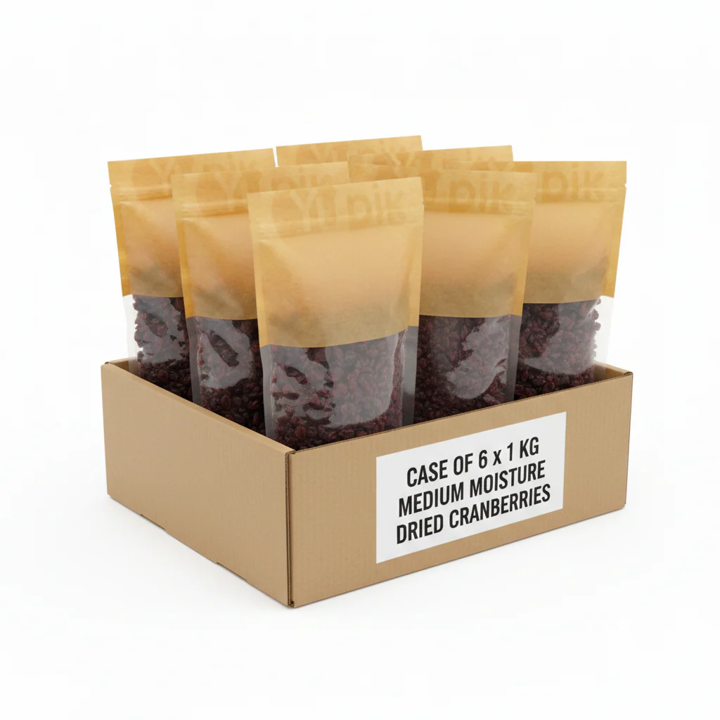 Medium Moisture Dried Cranberries - 6 x 1KG - Canadian Distribution - Ships Free Within Canada on Orders Above CAD $199