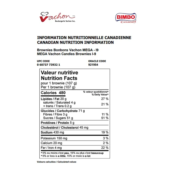 Mega Brownies - 4 Cases x 9 Packs - Vachon - Canadian Distribution - Ships Free Within Canada on Orders Above CAD $199 - Image 2