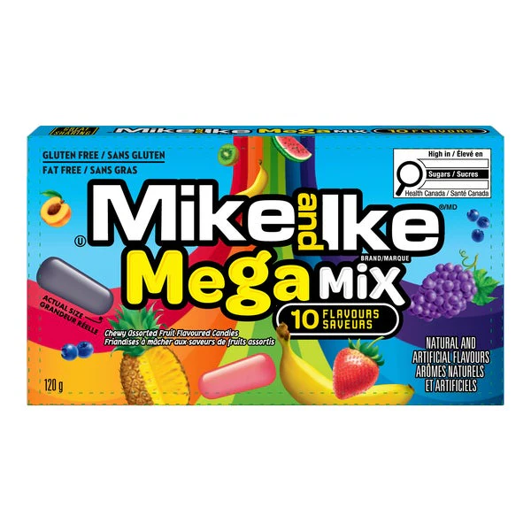 Mega Mix - 4 Cases x 12 Packs x 120 g - Mike and Ike - Canadian Distribution - Ships Free Within Canada on Orders Above CAD $199