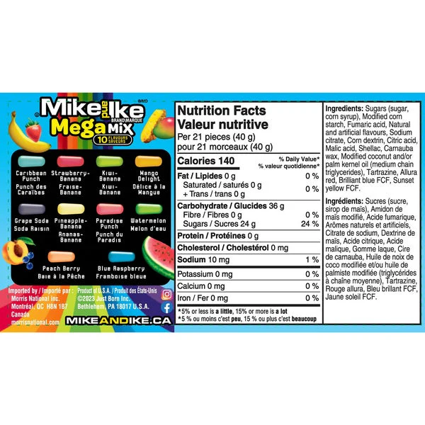 Mega Mix - 4 Cases x 12 Packs x 120 g - Mike and Ike - Canadian Distribution - Ships Free Within Canada on Orders Above CAD $199 - Image 2