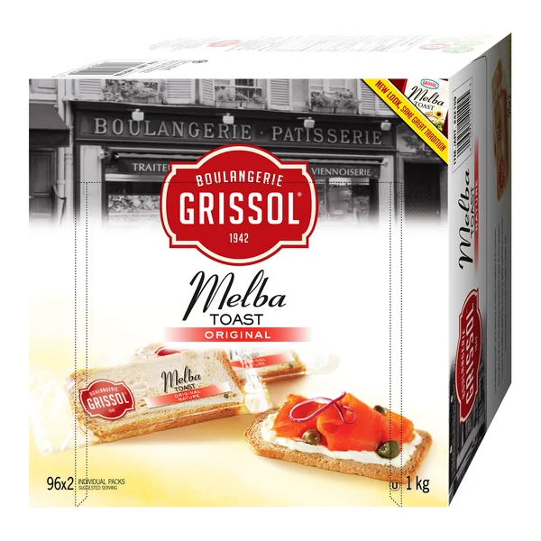 Melba Toast - 4 x 1 kg - Grissol - Canadian Distribution - Ships Free Within Canada on Orders Above CAD $199