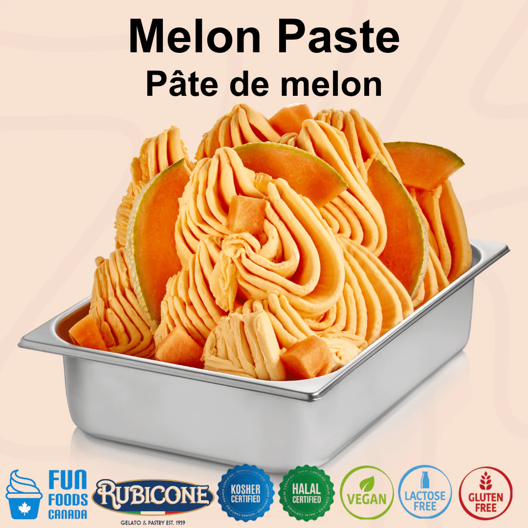 "PRE-ORDER" Melon Paste - Fruit Gelato Pastes - Case of 2 x 3 KG Buckets - Rubicone Canada - Ships Free Within Canada on Orders Above CAD $199