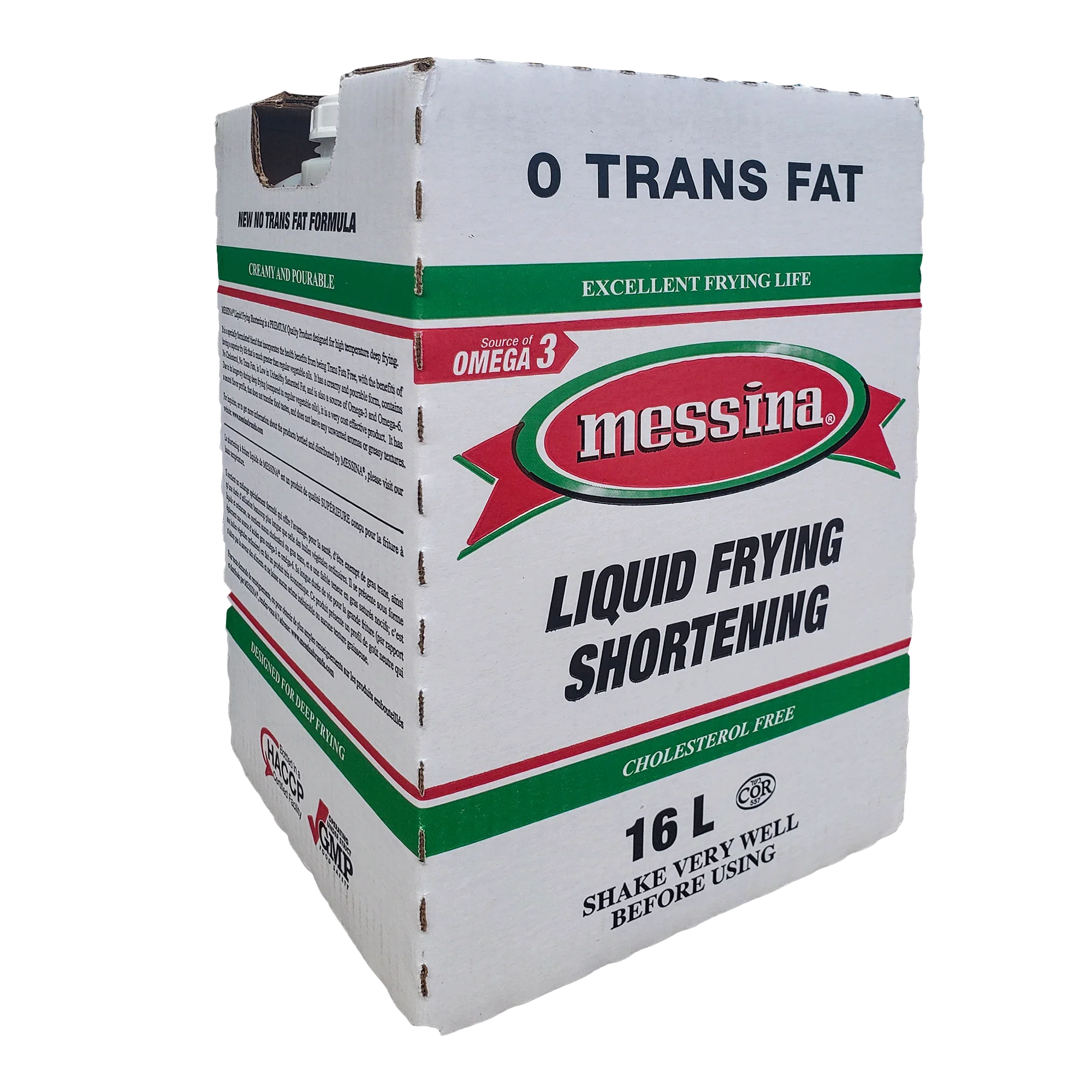 Messina Liquid Vegetable Fry Shortening - 2 x 16 L - Grocery and Food Items - Canadian Distribution - Ships Free Within Canada on Orders Above CAD $199