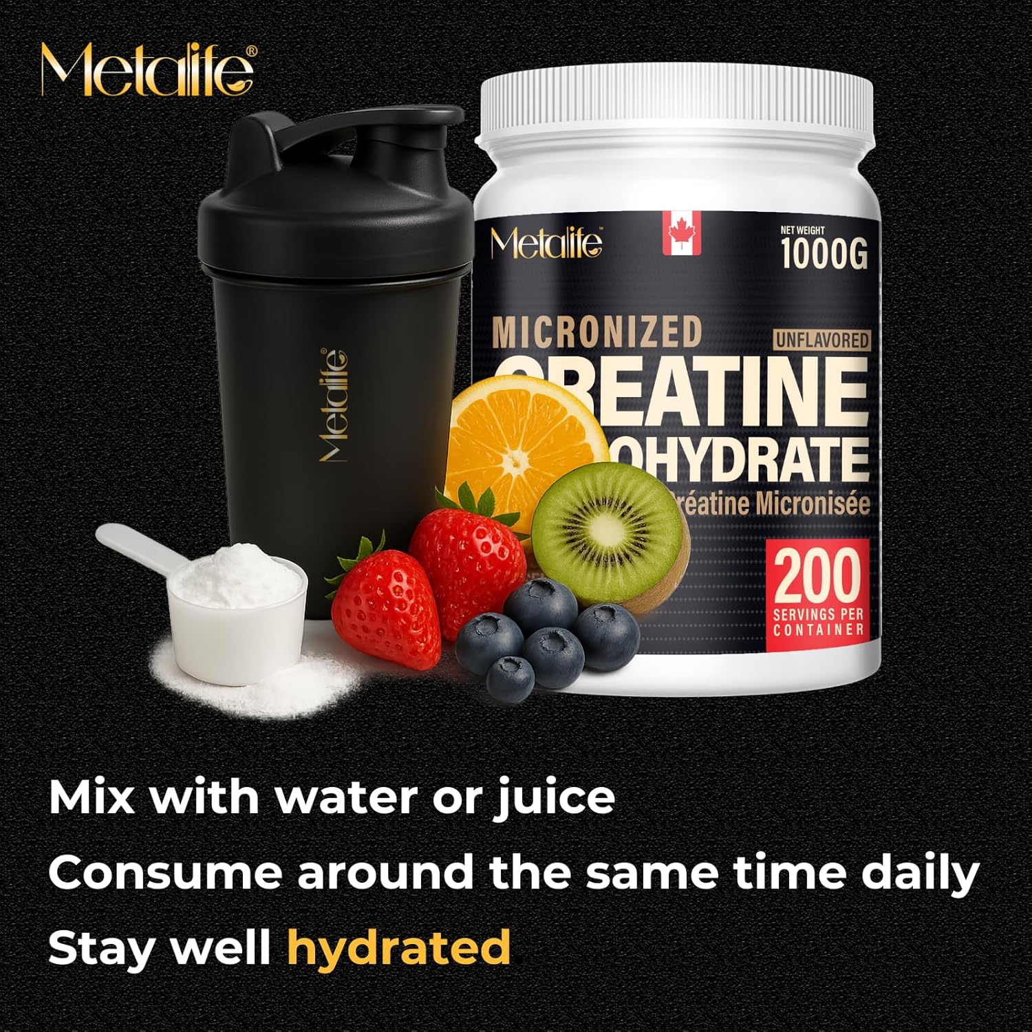 MetaLife – Creatine Monohydrate Powder – Unflavored – 1000 g, 200 Servings – Ships Free Within Canada on Orders Above CAD $199 - Image 7