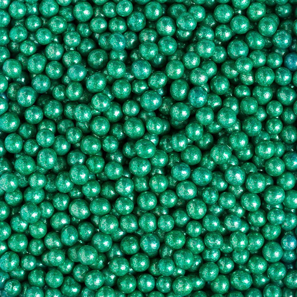 Metallic Green Sugar Pearls, 5mm - Canadian Distribution - Ships Free Within Canada on Orders Above CAD $199 - Image 2