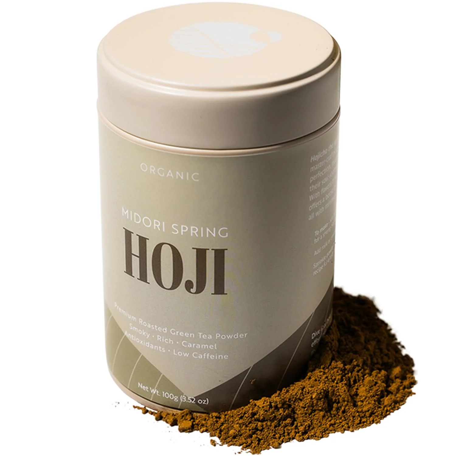 Midori Spring โ Organic Hojicha Powder โ Roasted Green Tea โ Smooth Roast โ Antioxidant rich low caffeine - Canadian Distribution - Ships Free Within Canada on Orders Above CAD $199