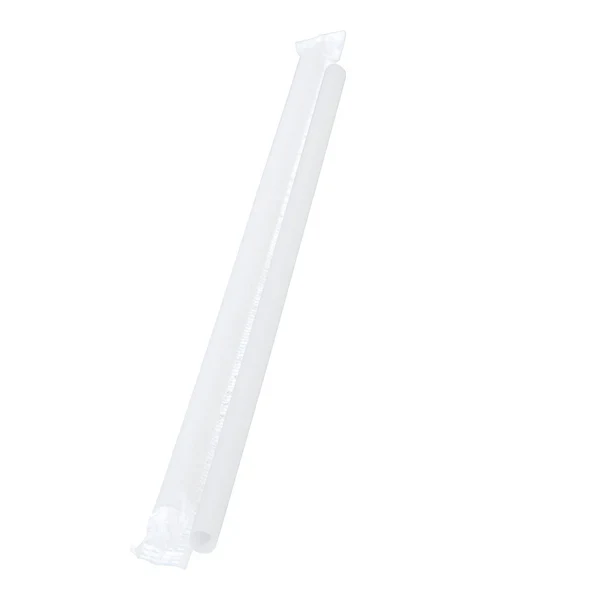 Milkshake White Wrapped 8in - MS Biodegradable Straws - 6 x 400 - Stone Straw - Canadian Distribution